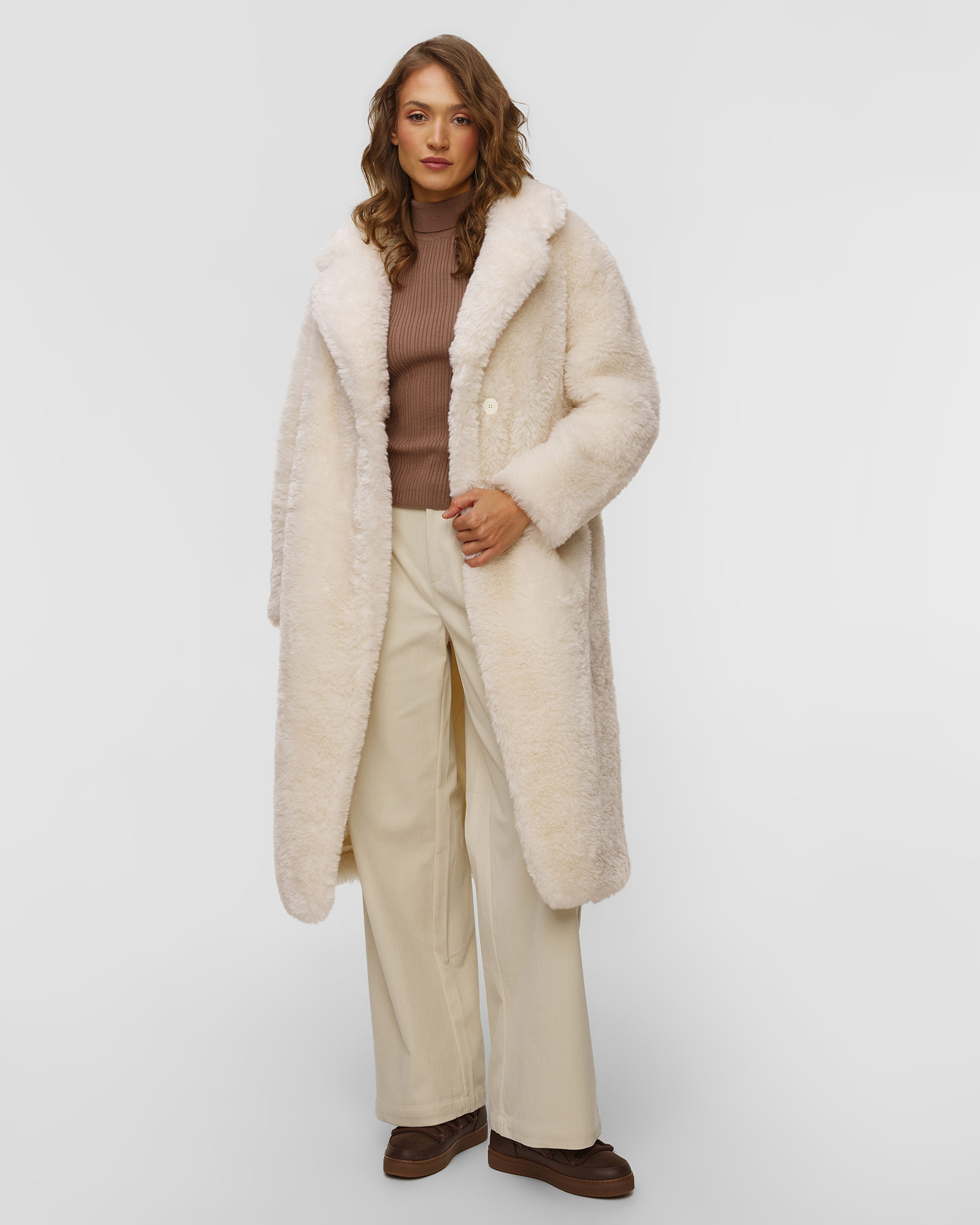 Women's beige fur coat Sportalm