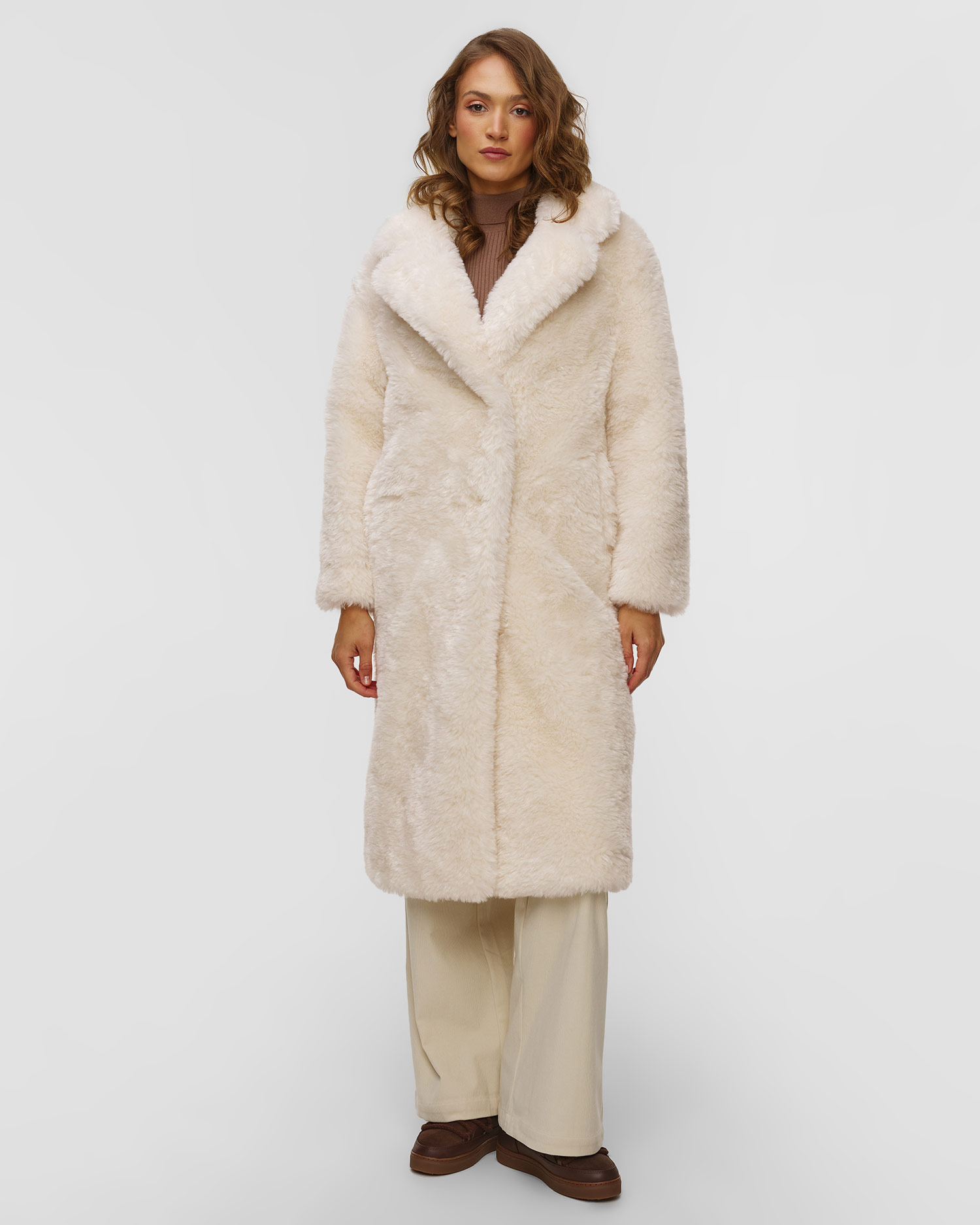 Women's beige fur coat Sportalm