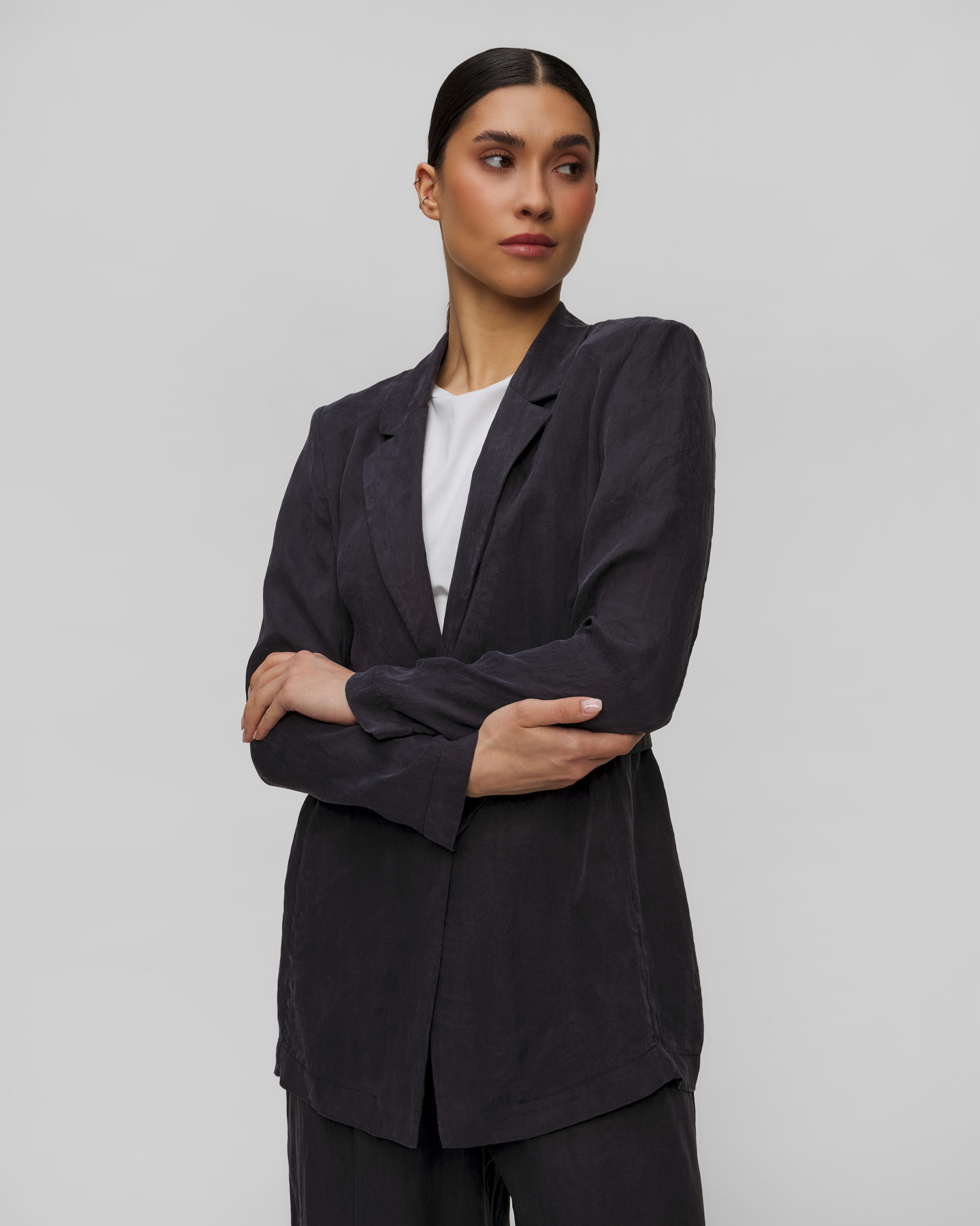Blazer blu scuro di viscosa da donna Sportalm