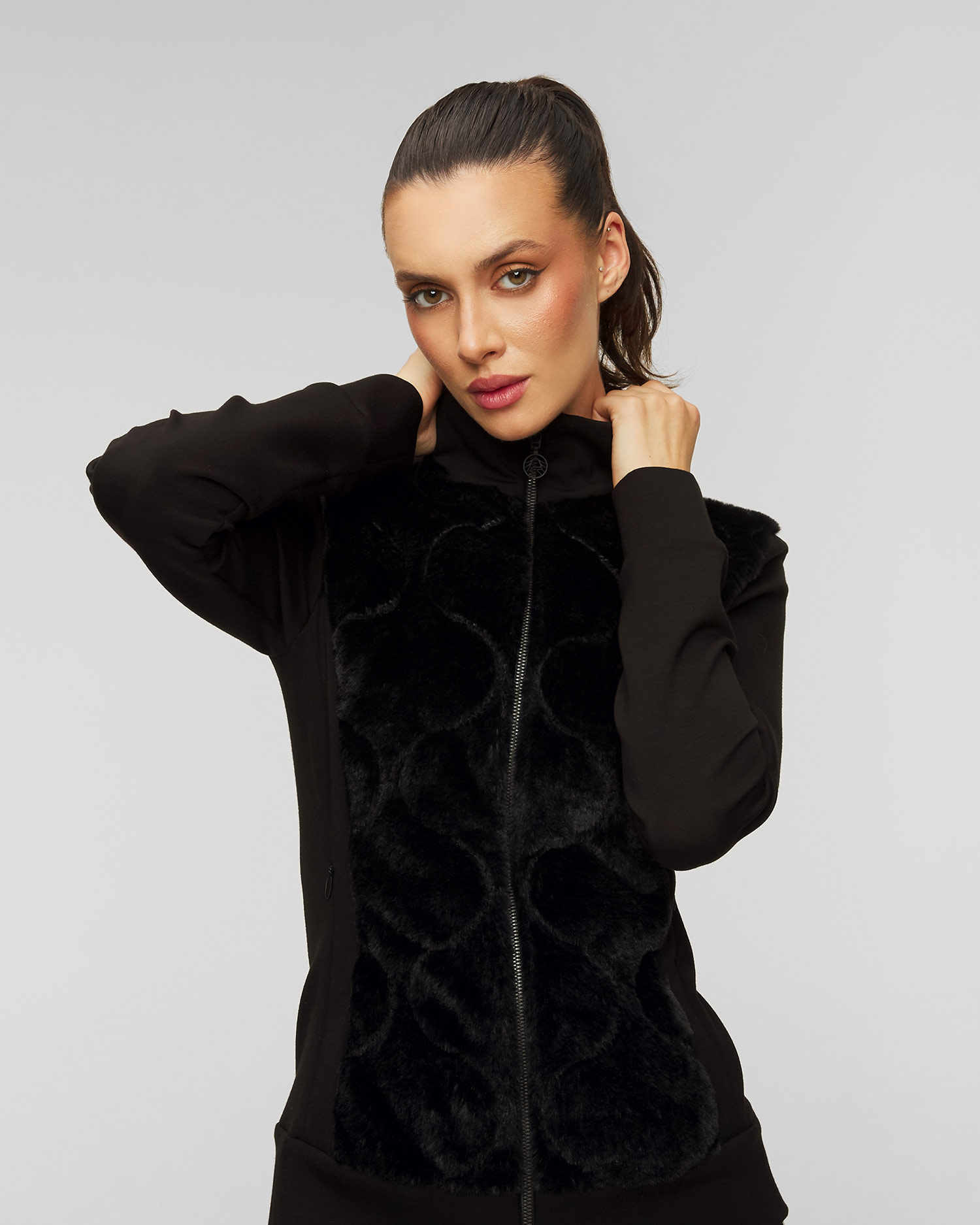 Čierna elastická mikina z viskózy Sportalm