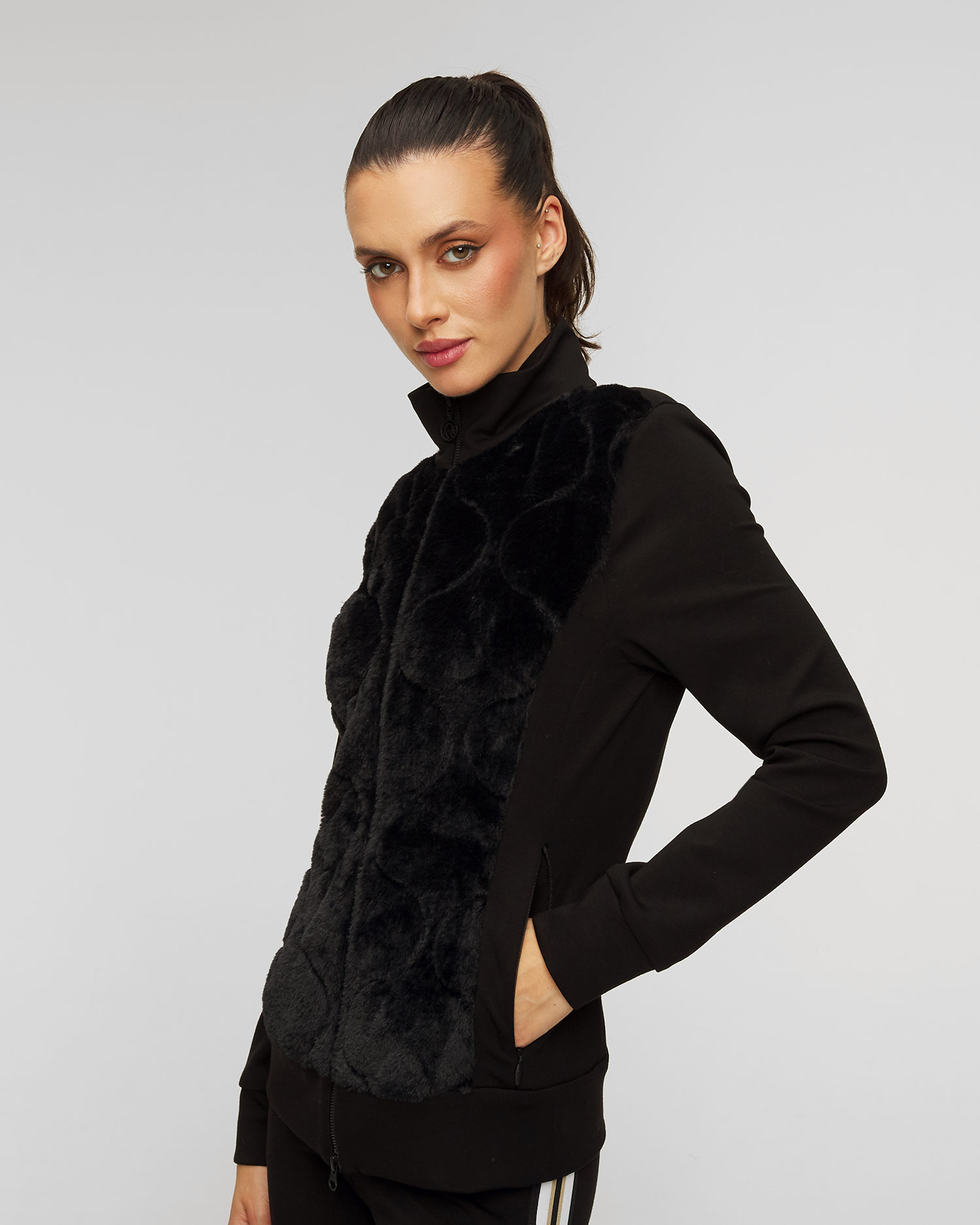 Čierna elastická mikina z viskózy Sportalm