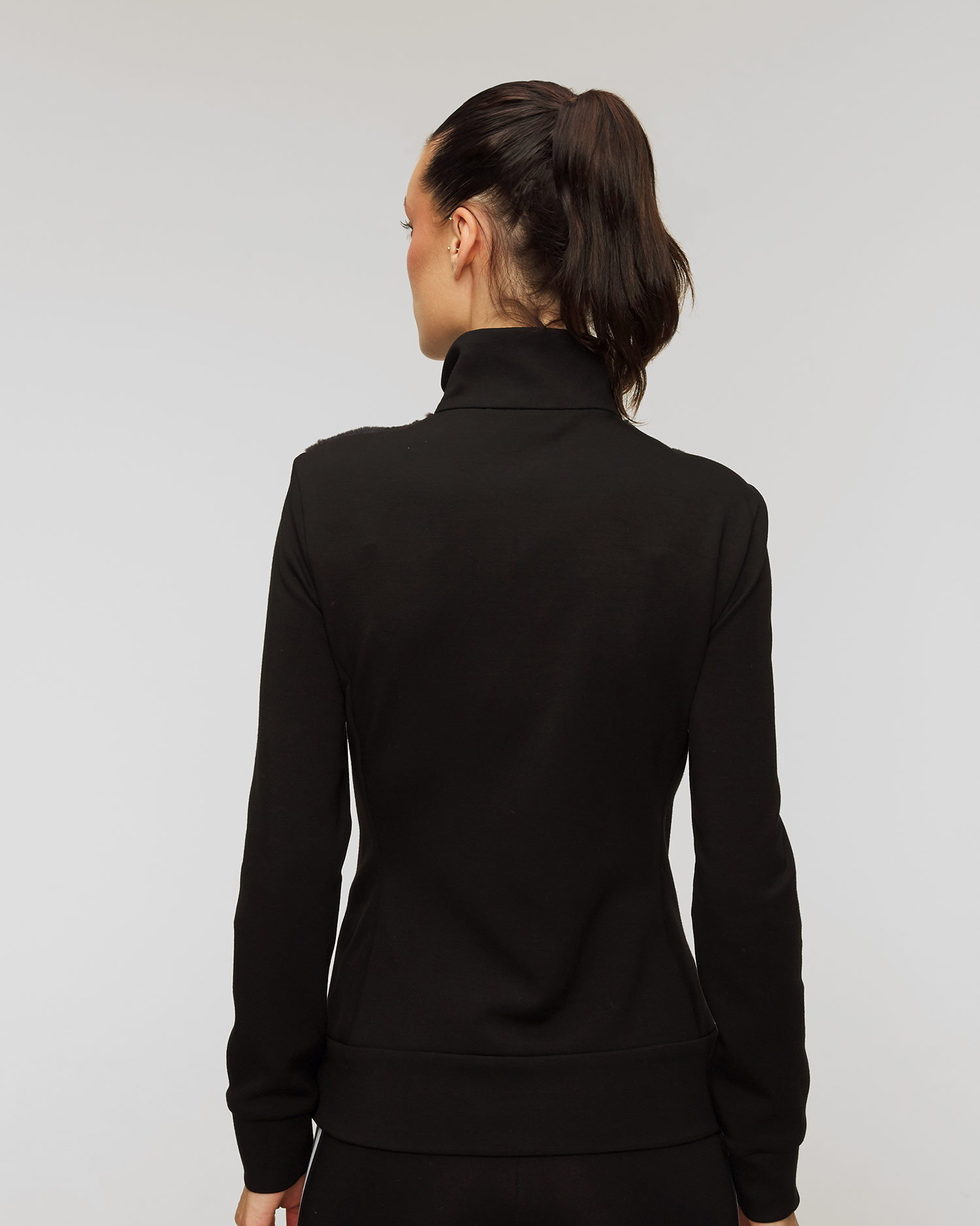 Čierna elastická mikina z viskózy Sportalm