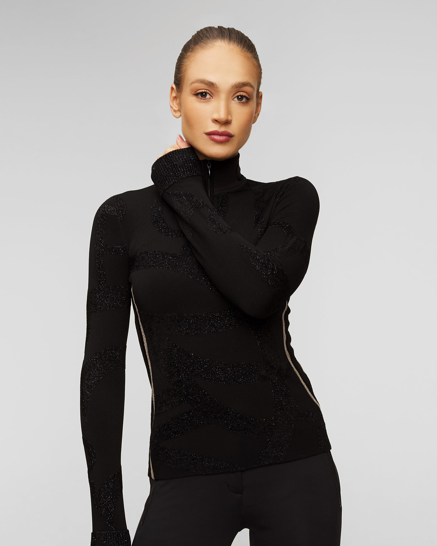Sportalm Damen Ski-Rollkragenpullover aus Viskose in Schwarz