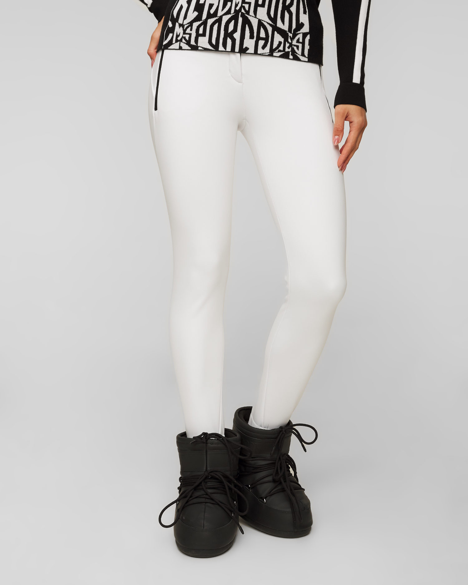 Women's white stirrup trousers Sportalm 1628015545-1
