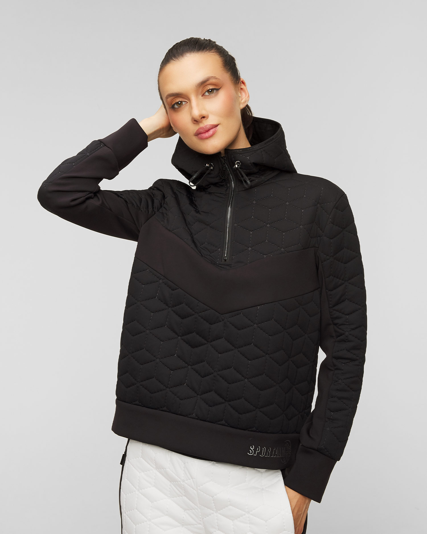 Dámska čierna mikina s kapucňou Sportalm