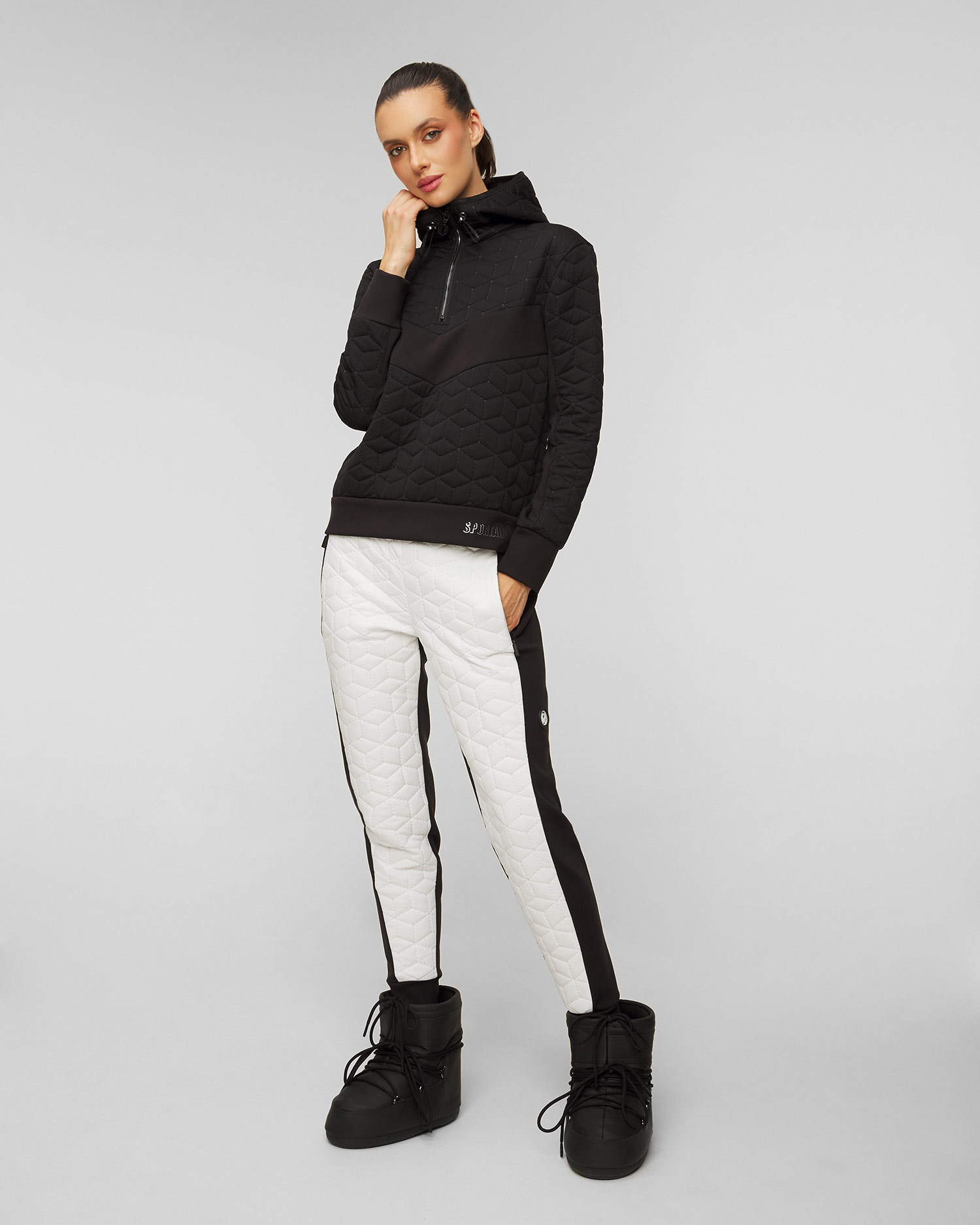 Dámska čierna mikina s kapucňou Sportalm