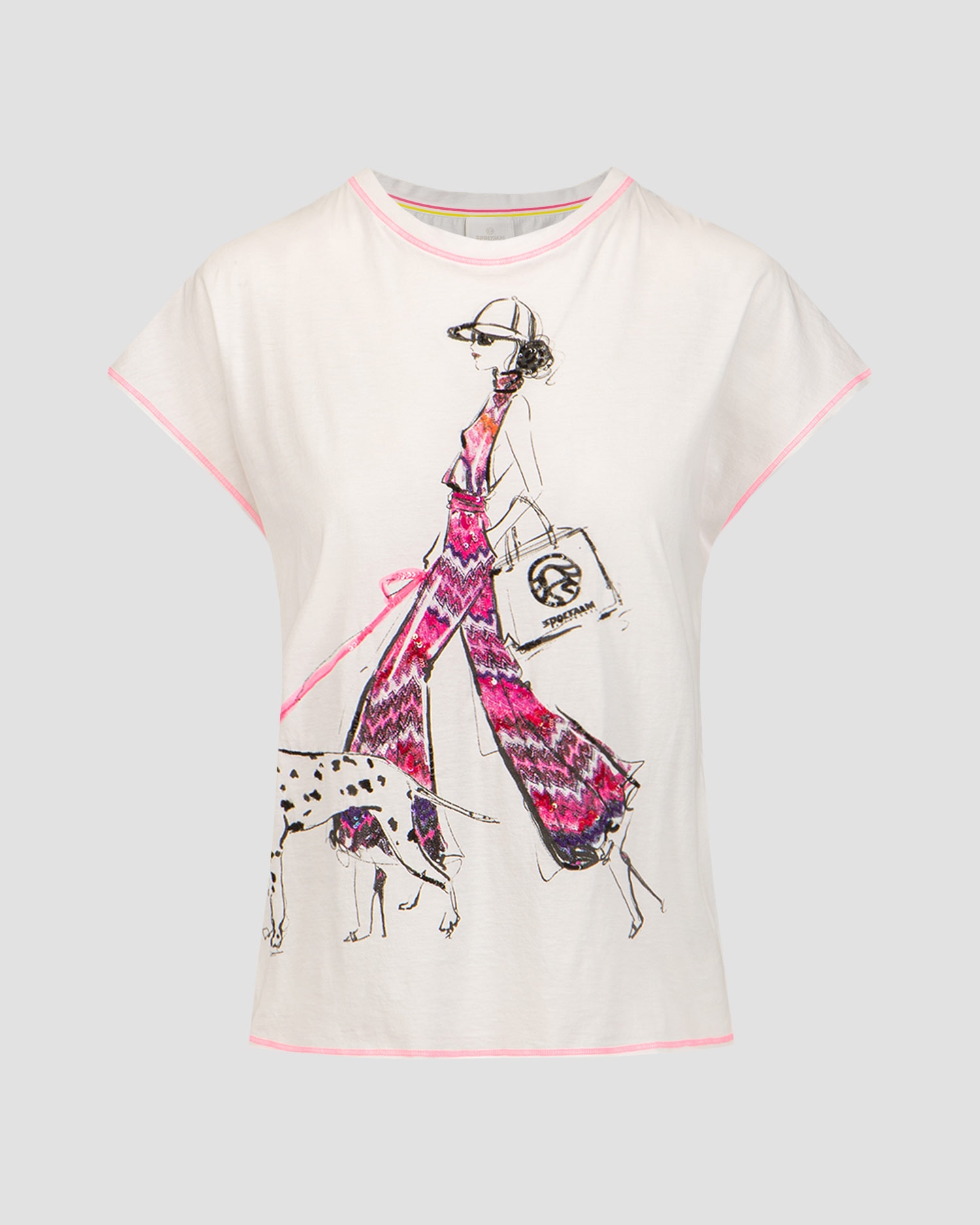 T-shirt imprimé blanc pour femmes Sportalm