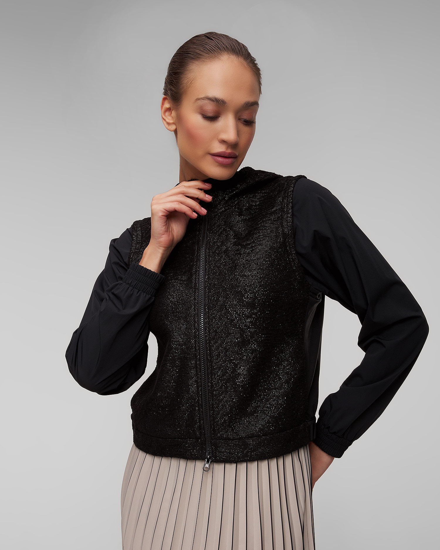 Sweat-shirt noir pour femmes Sportalm