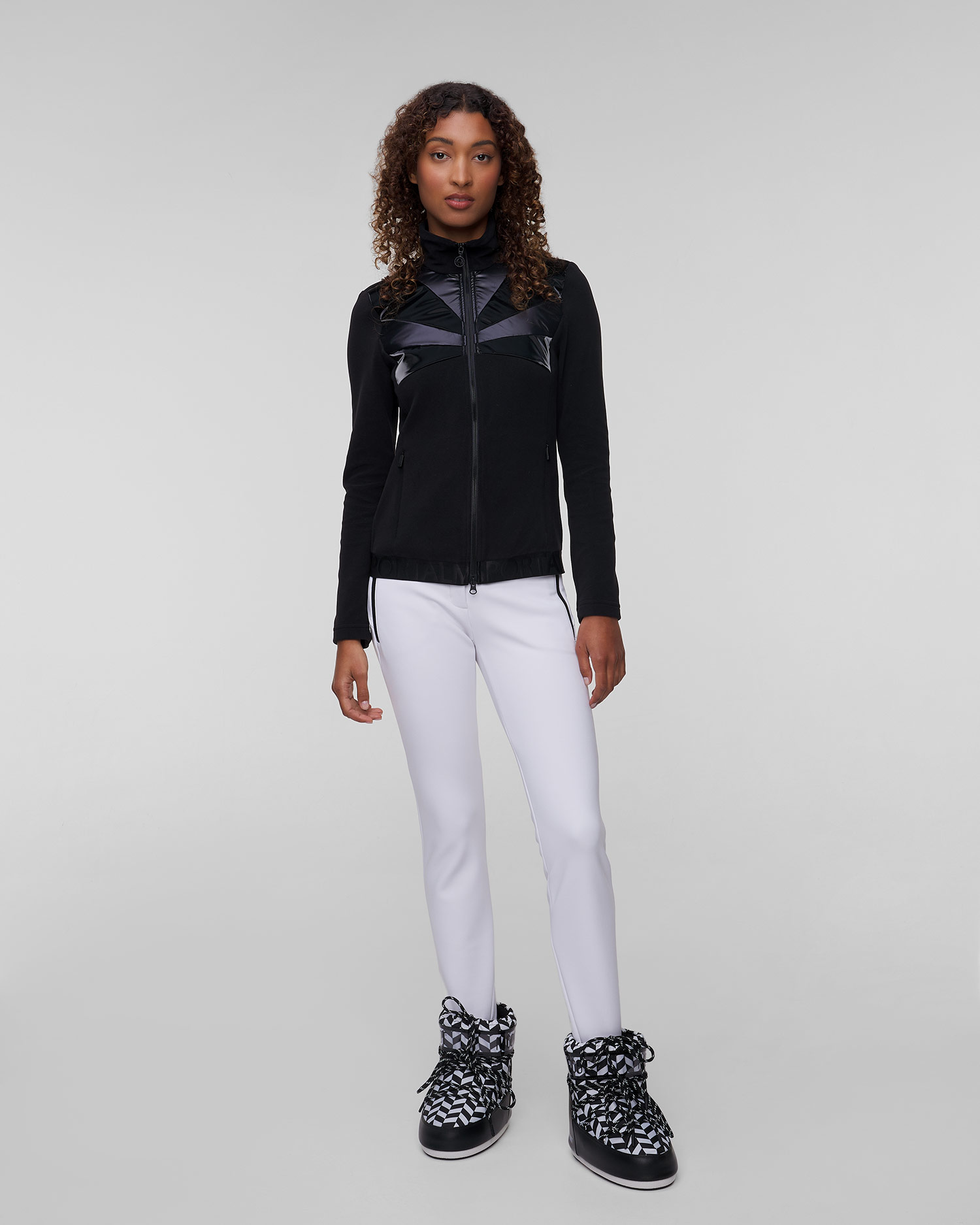 Sweat-shirt zippé noir pour femmes Sportalm