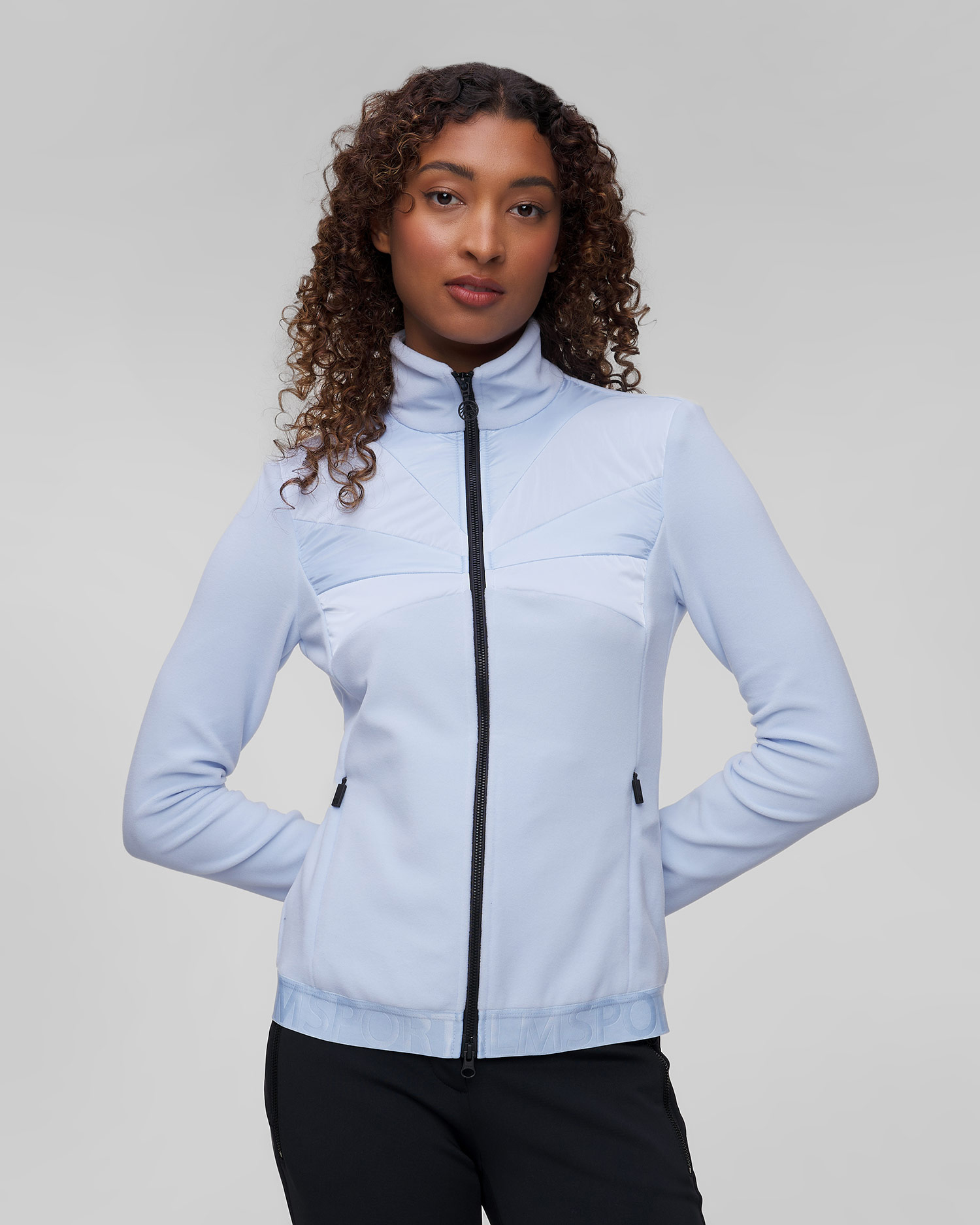 Felpa azzurra in pile da donna Sportalm