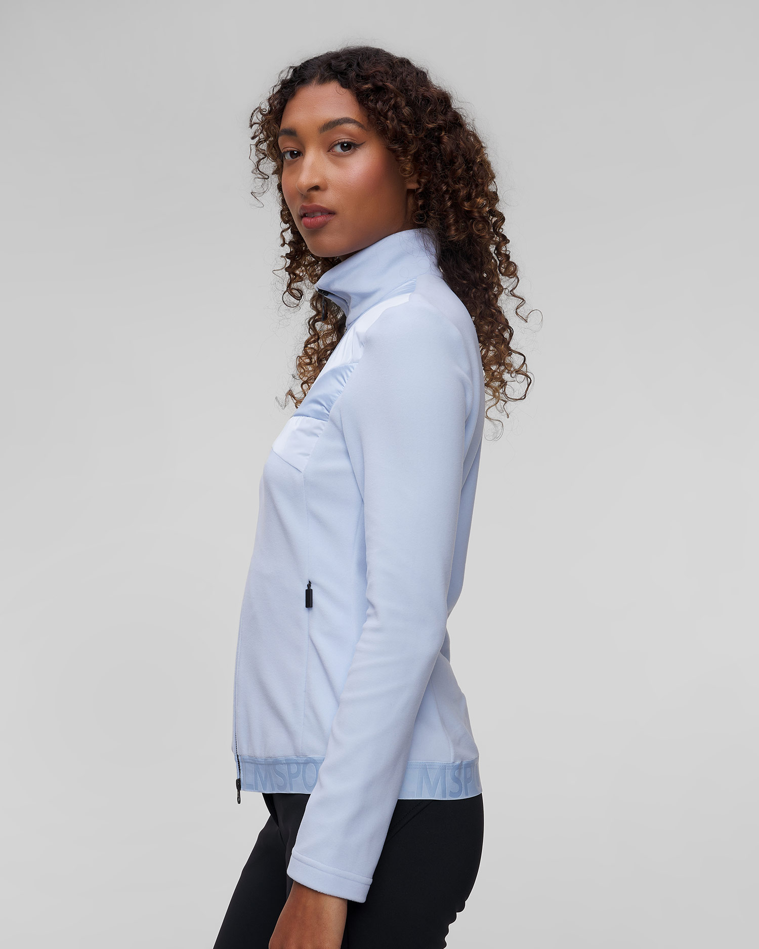 Felpa azzurra in pile da donna Sportalm
