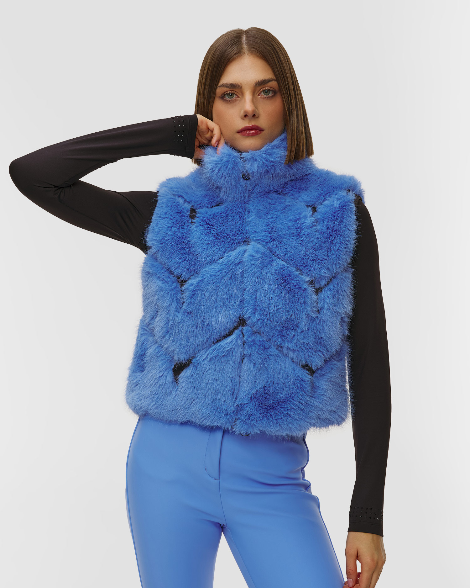 Sportalm Pelzweste für Damenin Blau
