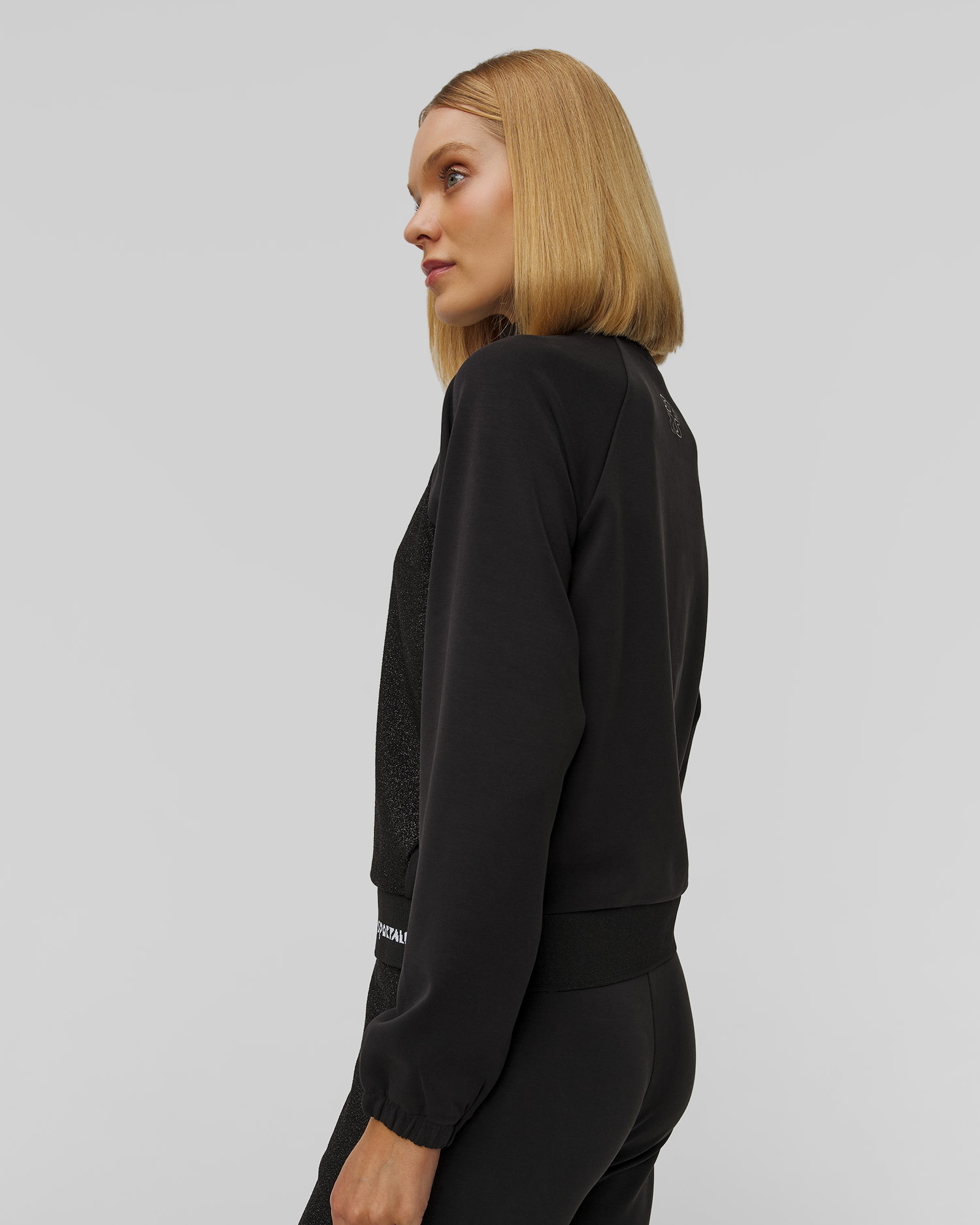 Bluză neagră cu fermoar pentru femei Sportalm