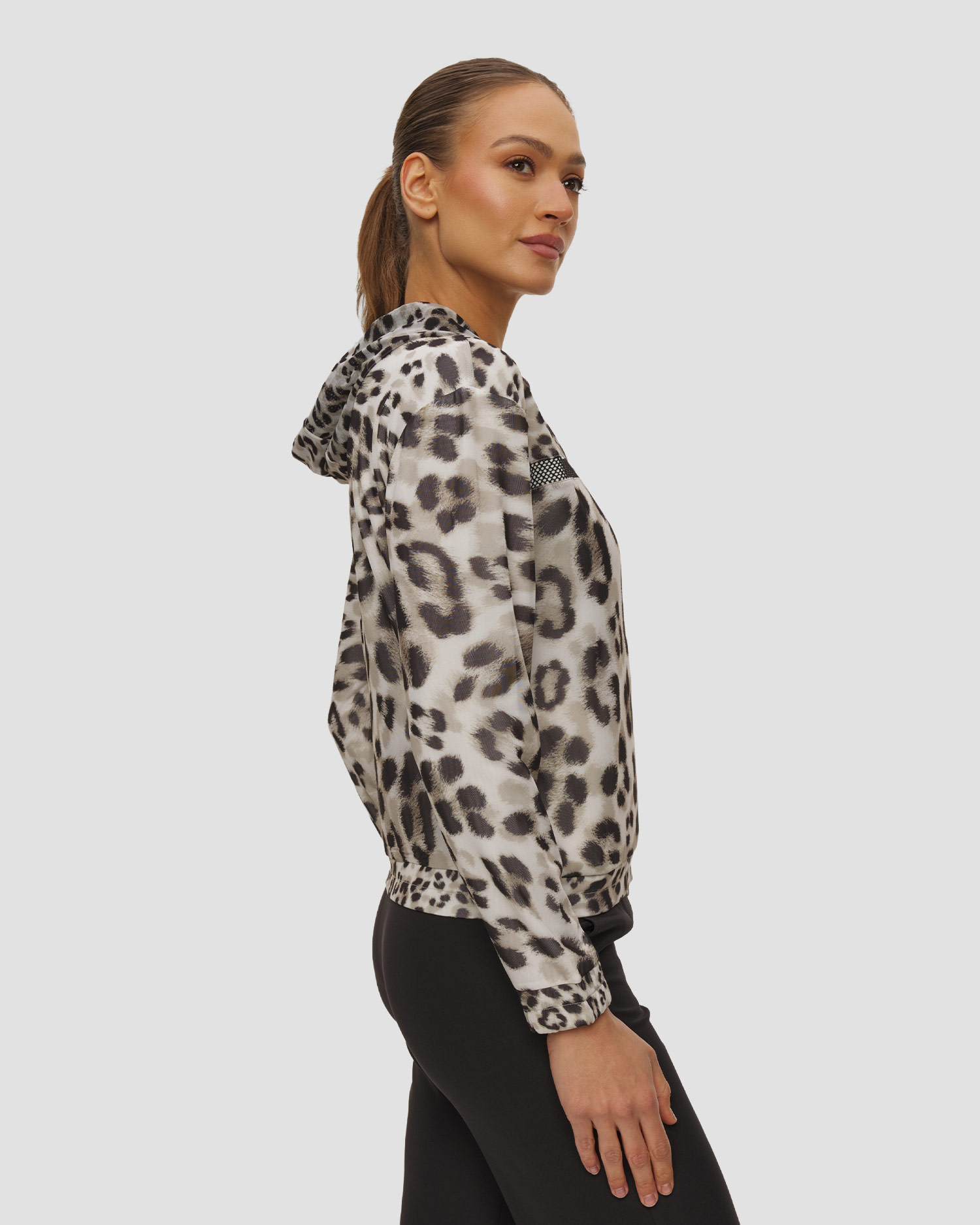 Sportalm Damen-Sweatshirt mit Leopardenmuster und Reißverschluss