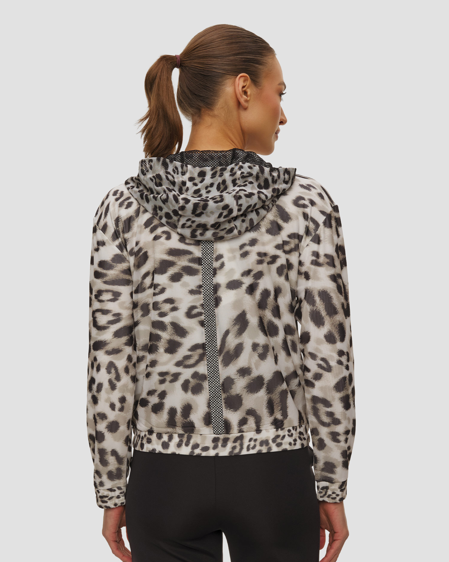 Sportalm Damen-Sweatshirt mit Leopardenmuster und Reißverschluss