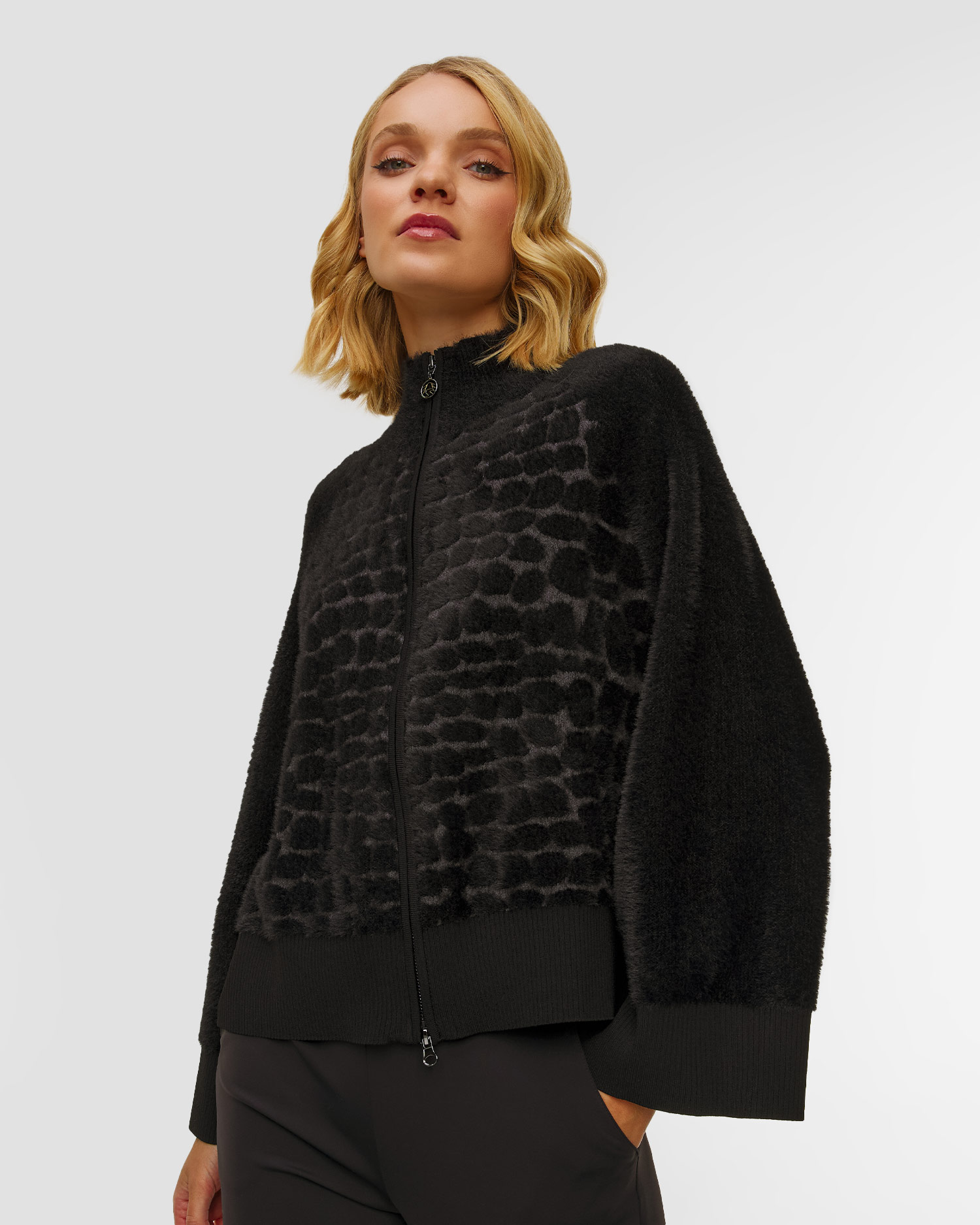 Jachetă neagră blană Sportalm