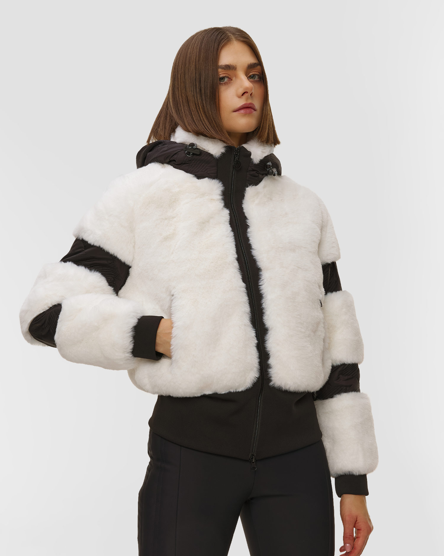 Sportalm Skijacke aus Kunstfell in Weiß