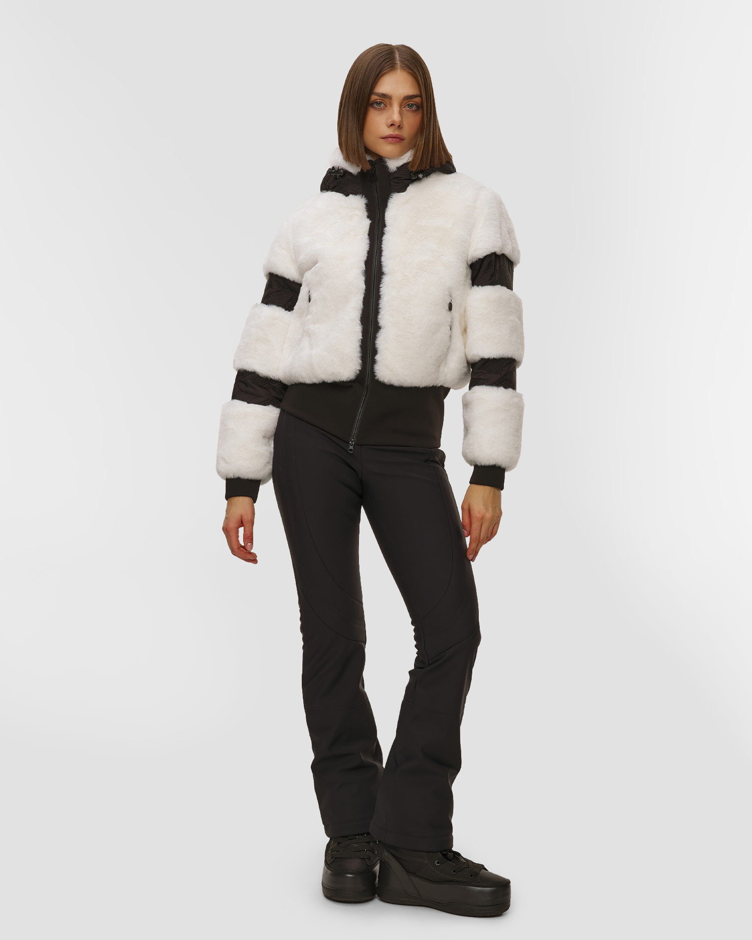 Sportalm Skijacke aus Kunstfell in Weiß