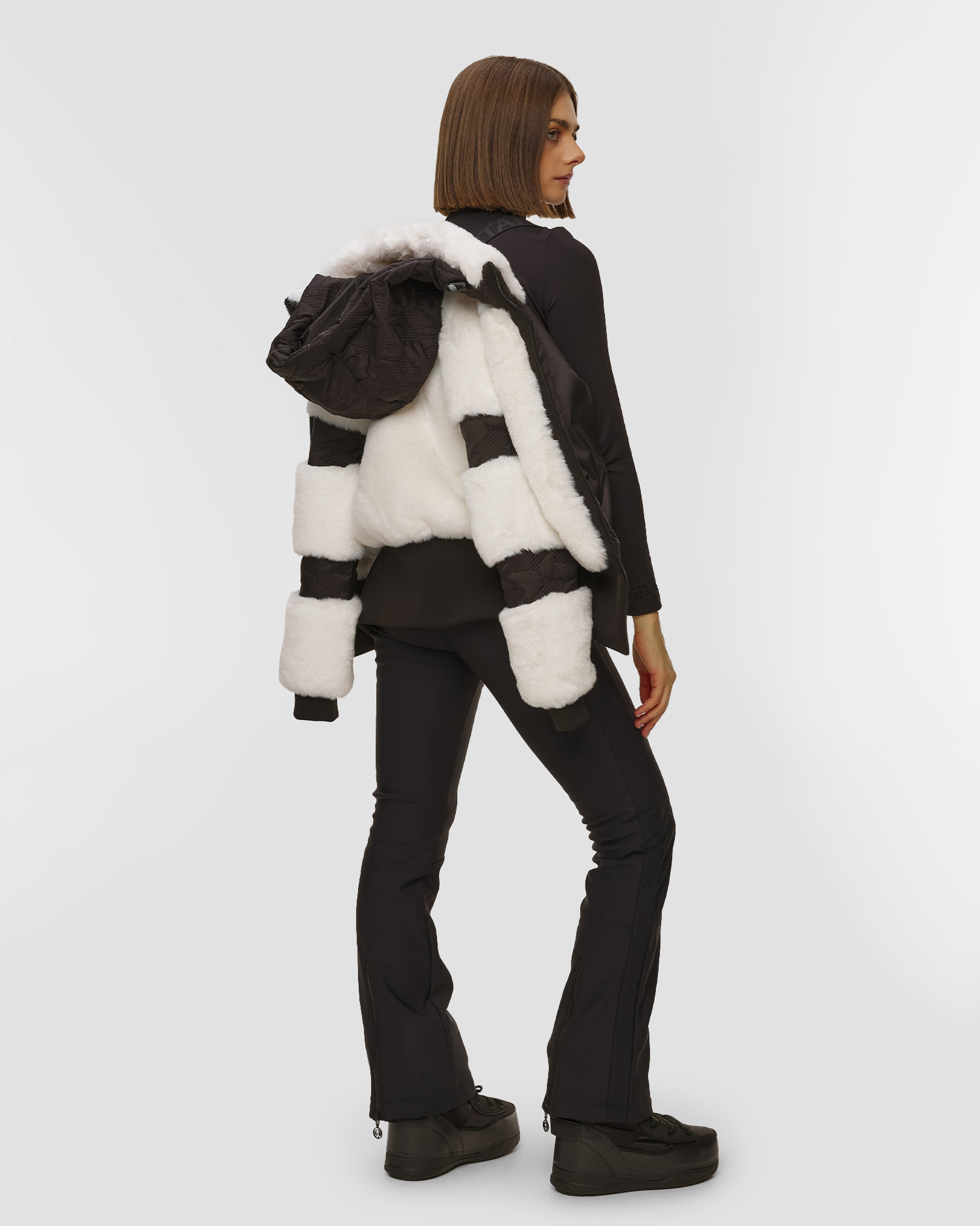 Sportalm Skijacke aus Kunstfell in Weiß