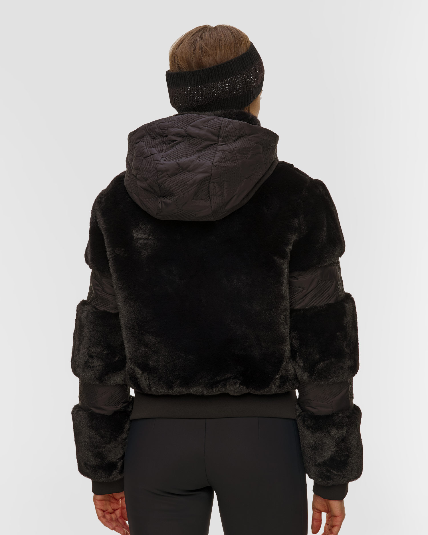 Sportalm Skijacke aus Kunstfell in Schwarz