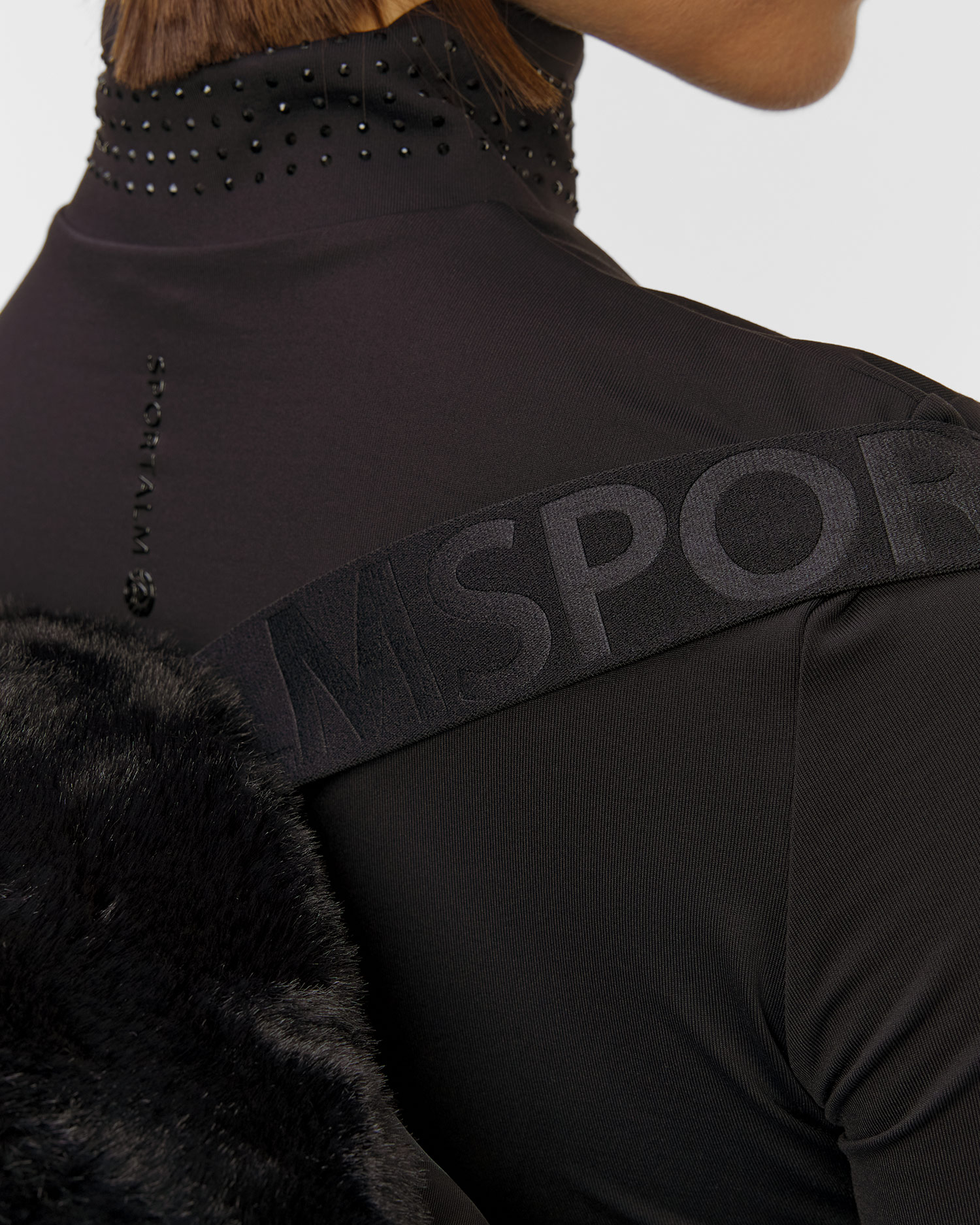 Sportalm Skijacke aus Kunstfell in Schwarz