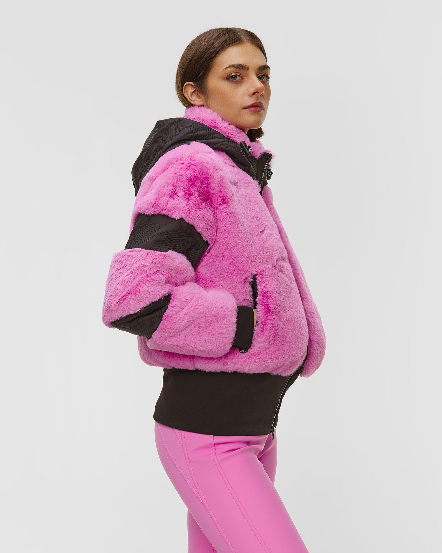Sportalm Skijacke aus Kunstfell in Pink