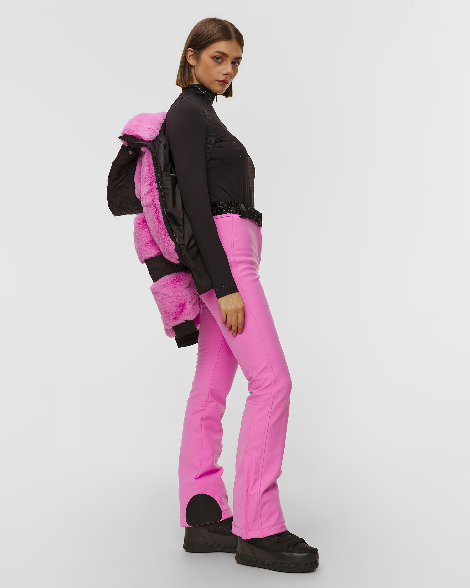 Sportalm Skijacke aus Kunstfell in Pink