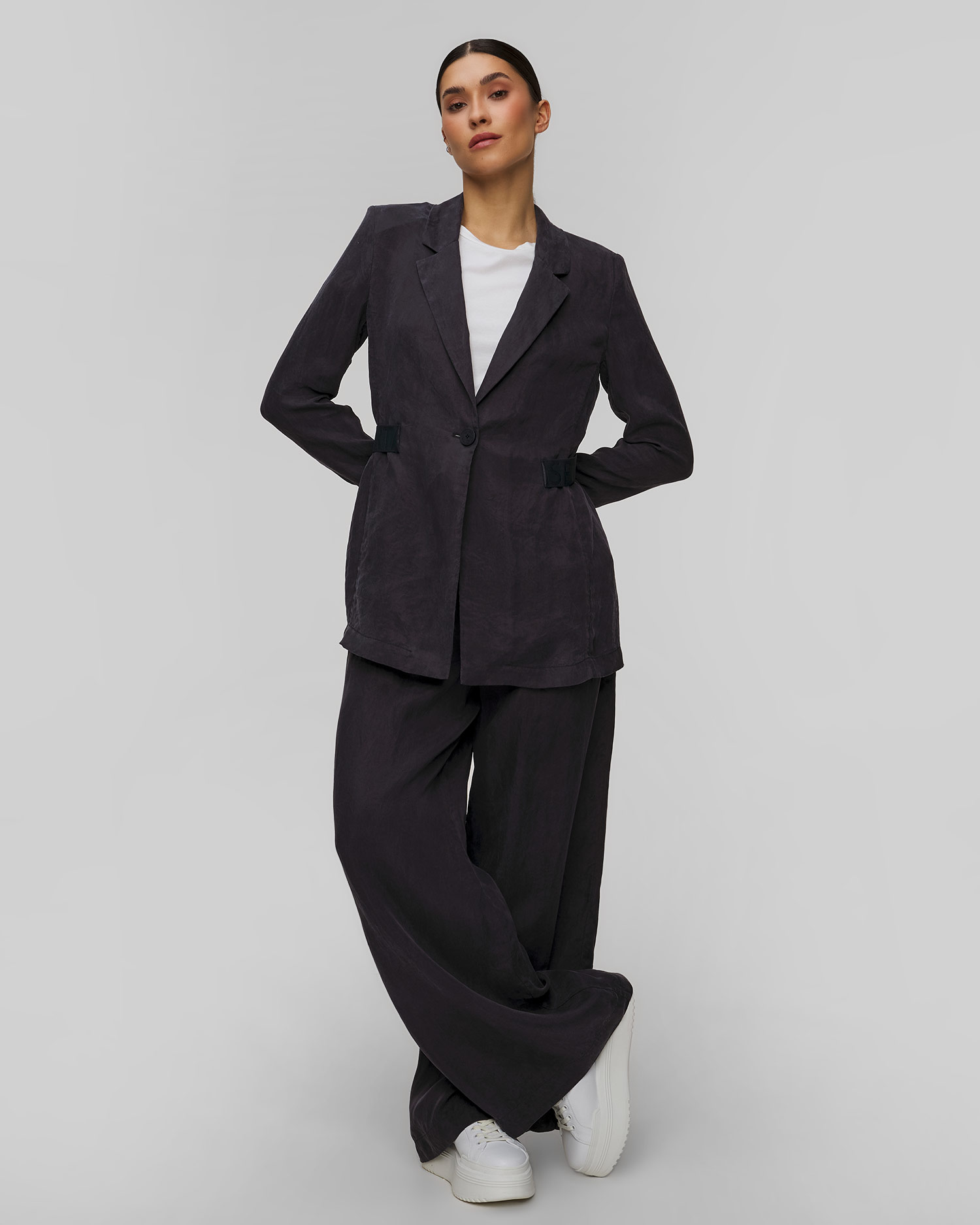 Women's navy blue viscose trousers Sportalm