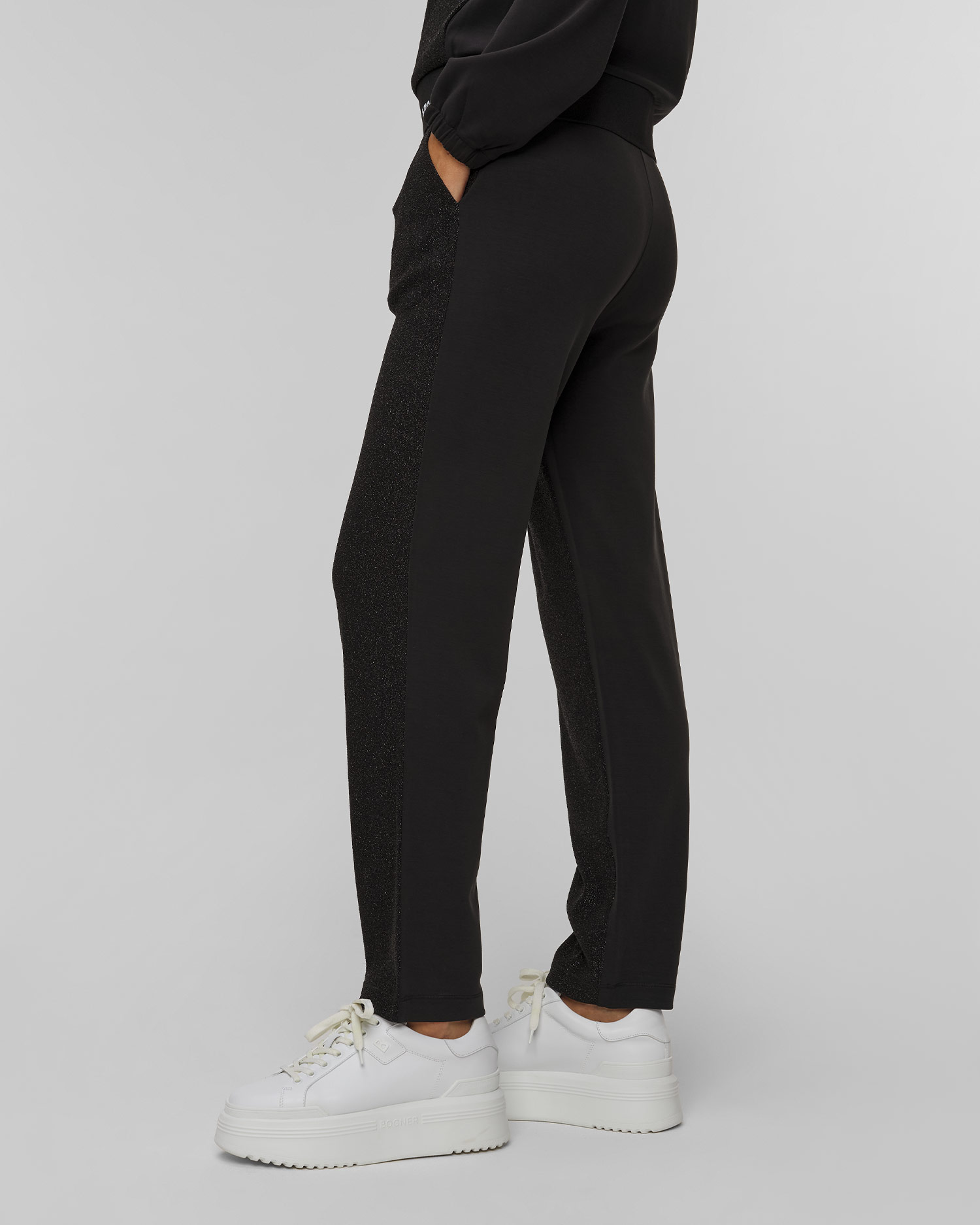 Pantaloni negri din viscoză pentru femei Sportalm