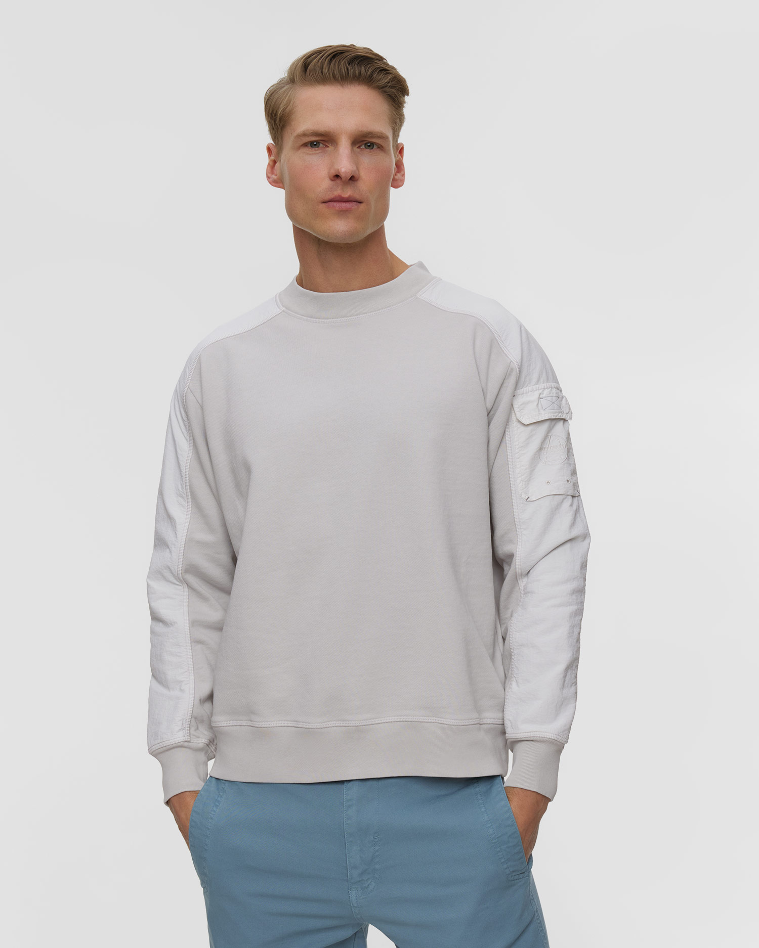 Světle šedá pánská mikina Murphy&Nye Washer Sweatshirt, Barva/Vzor: Szary