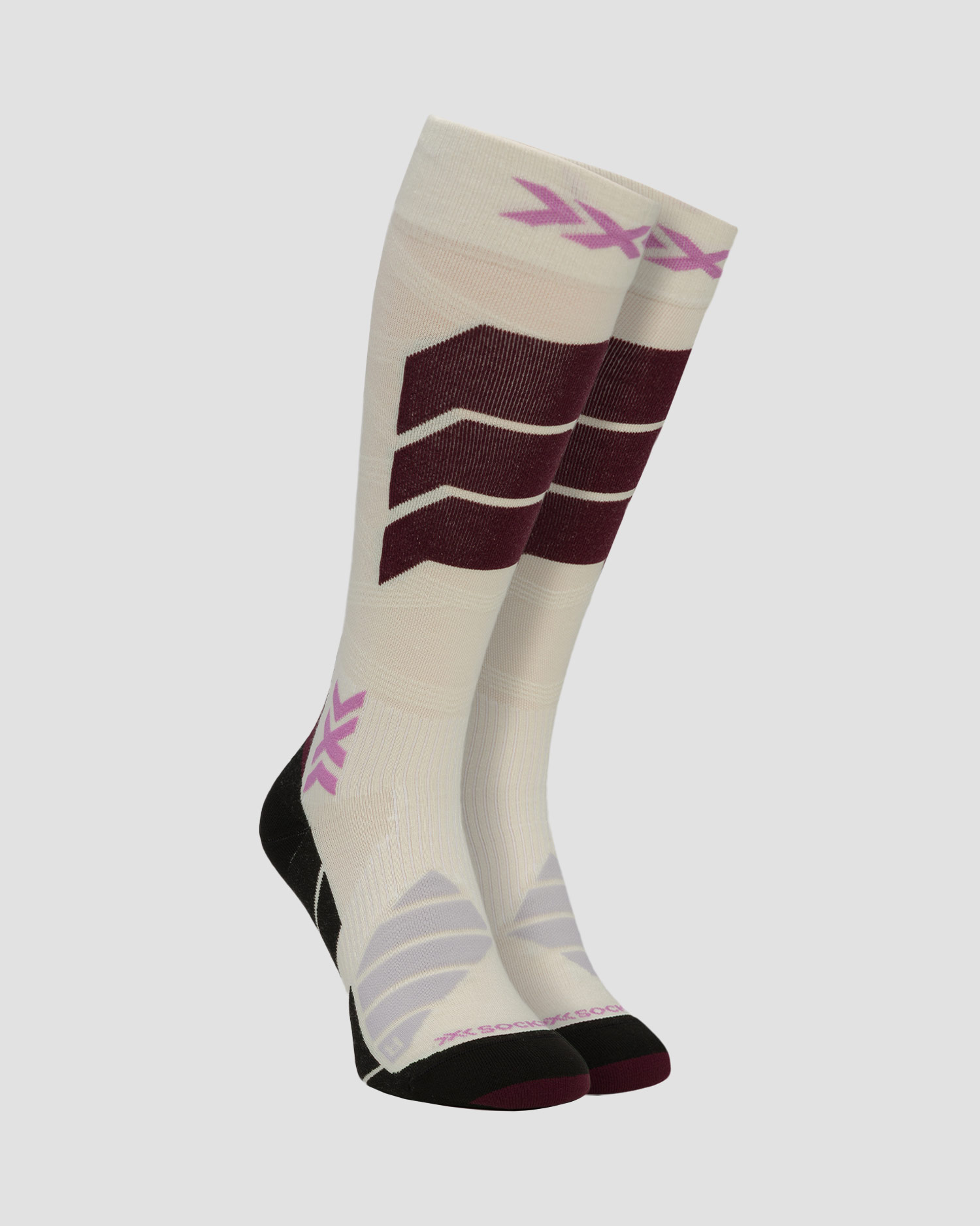 X-Socks Ski Expert Silk Merino OTC Skisocken in Beige und Violett