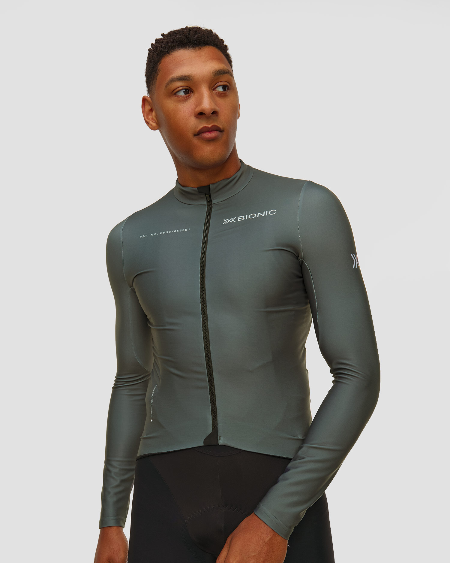 Longsleeve de cyclisme gris pour hommes X-Bionic Corefusion Ride Warm Jersey LS
