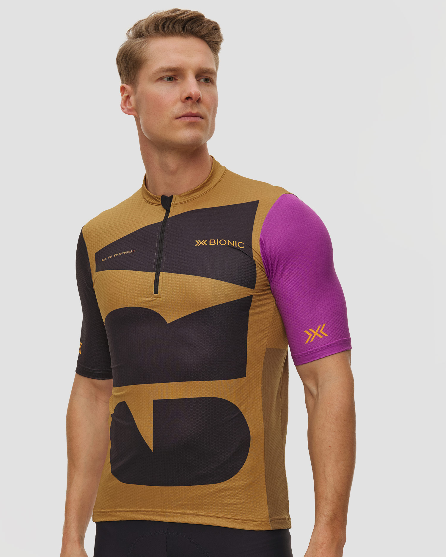 Koszulka gravelowa męska X-Bionic Corefusion Gravel Jersey beżowo-czarna