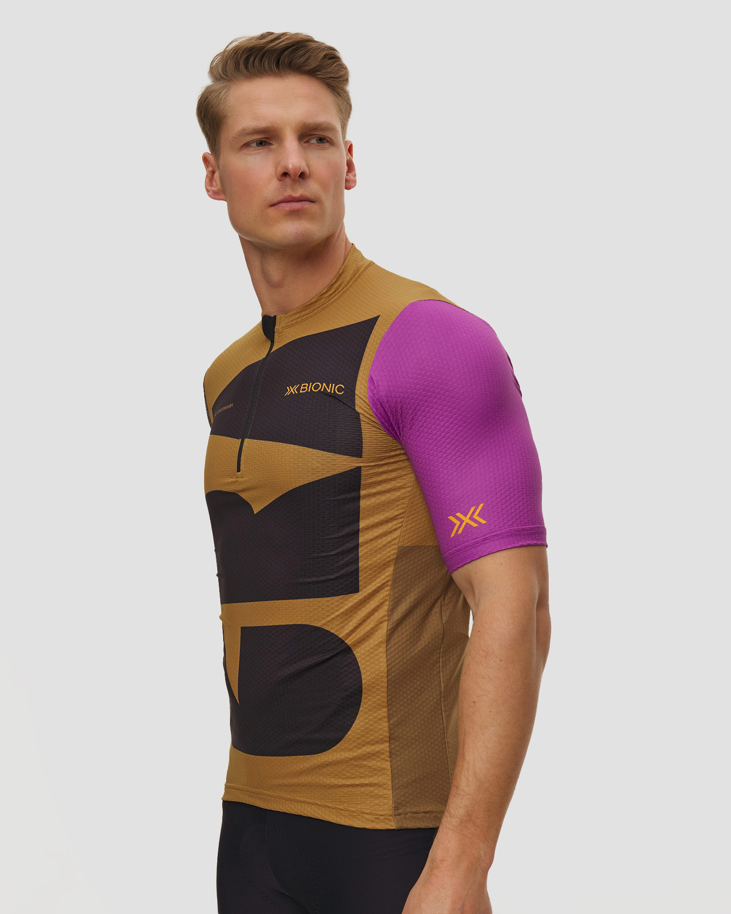 Koszulka gravelowa męska X-Bionic Corefusion Gravel Jersey beżowo-czarna