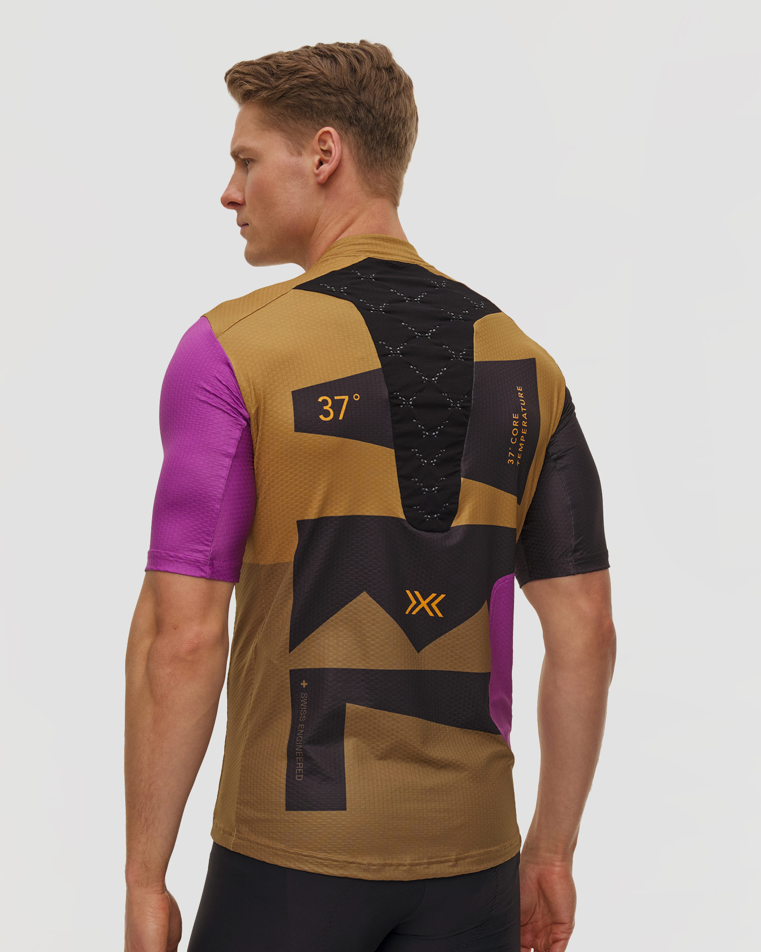 Koszulka gravelowa męska X-Bionic Corefusion Gravel Jersey beżowo-czarna