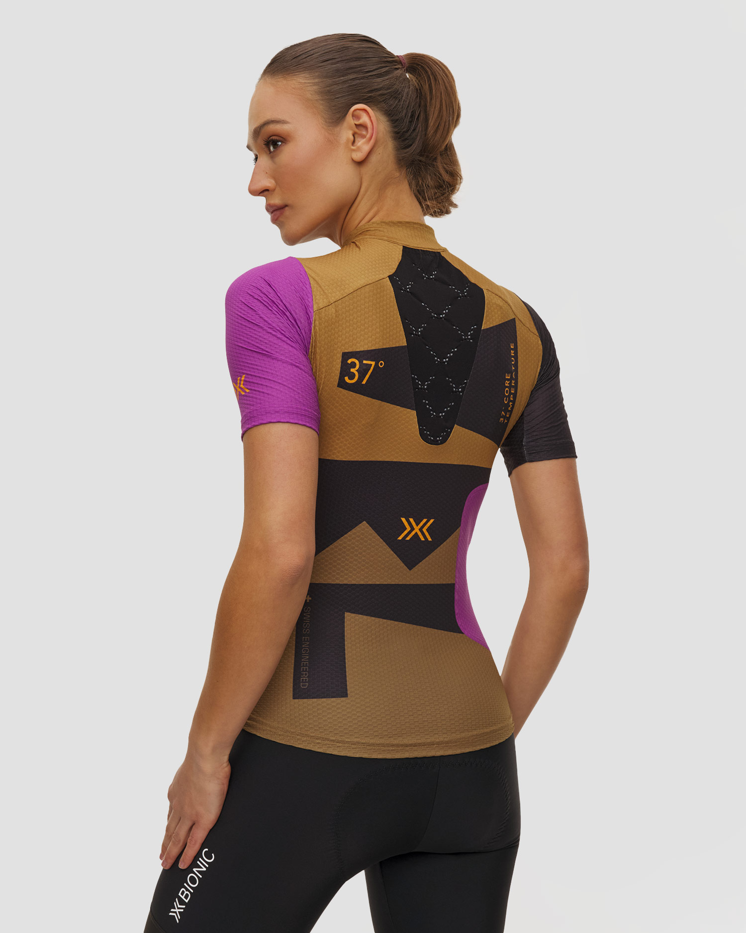 Koszulka gravelowa damska X-Bionic Corefusion Gravel Jersey beżowo-czarna