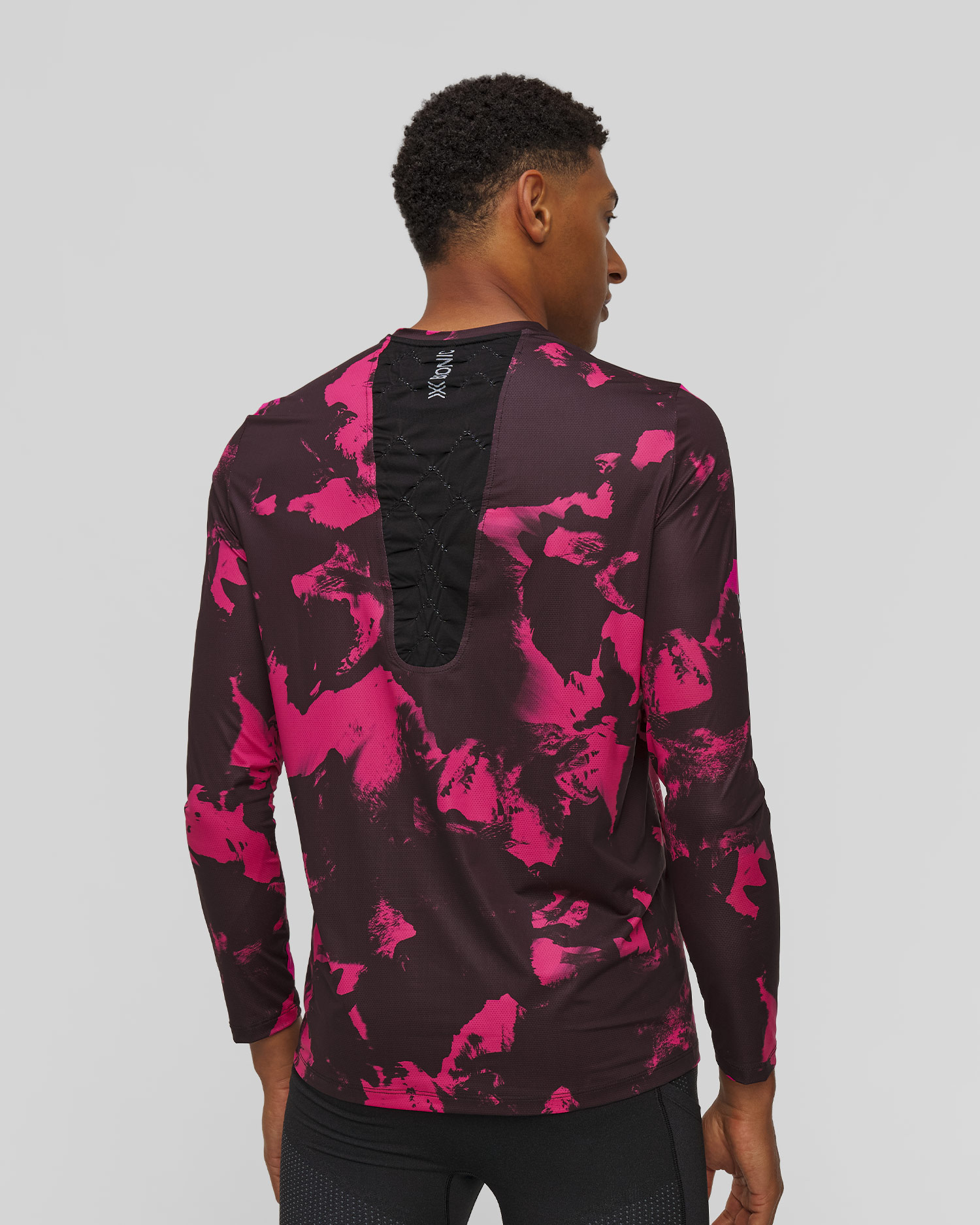 Tricou de alergare cu mânecă lungă pentru bărbați X-Bionic Corefusion Run Shirt LS roz-negru