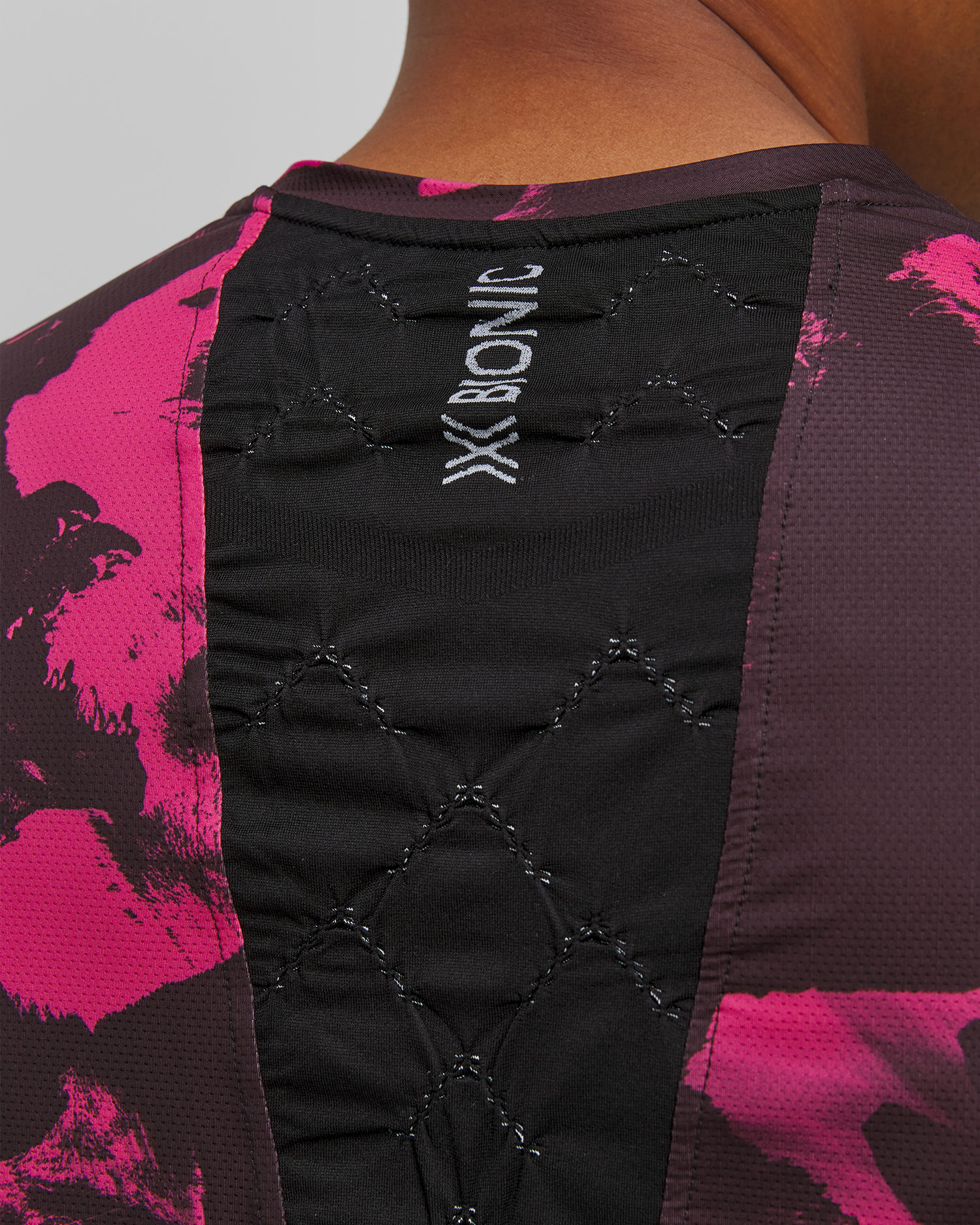 Tricou de alergare cu mânecă lungă pentru bărbați X-Bionic Corefusion Run Shirt LS roz-negru