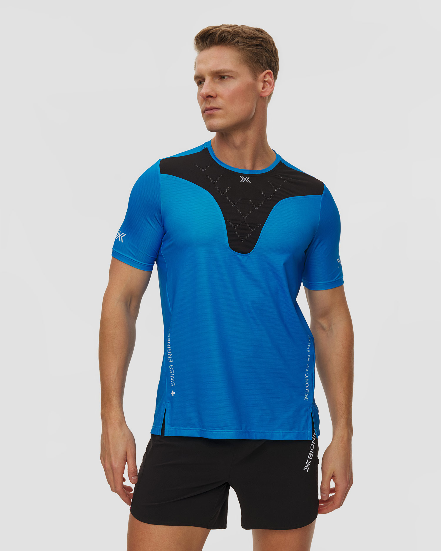 Maglietta da corsa da uomo X-Bionic Corefusion Run Shirt SS, Colore/Disegno: Niebieski
