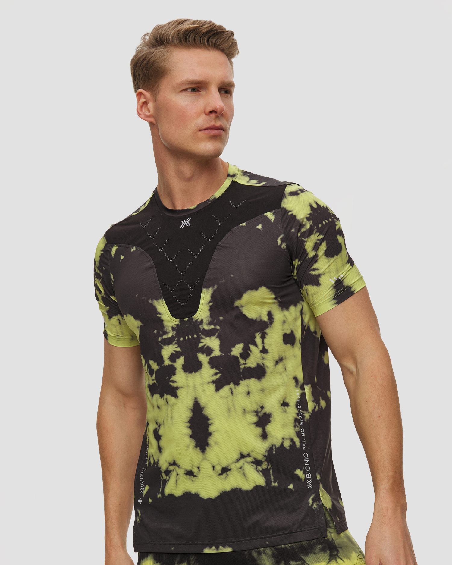 Maglietta da corsa uomo X-Bionic Corefusion Run Shirt SS, Colore/Disegno: Print,Żółty,Czarny