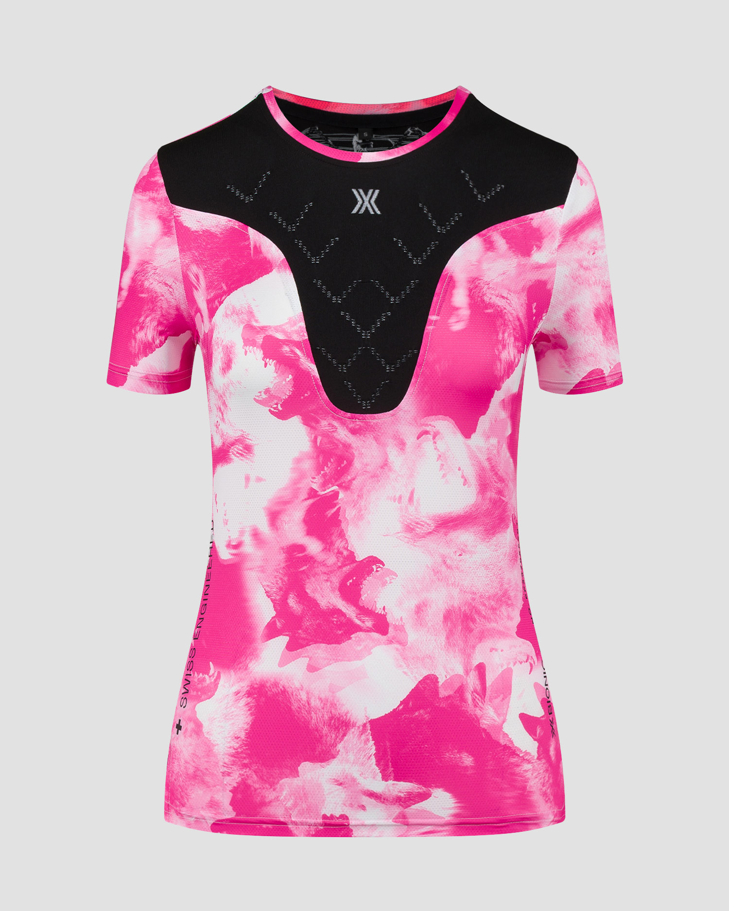 Koszulka biegowa damska X-Bionic Corefusion Run Shirt czarno-różowa