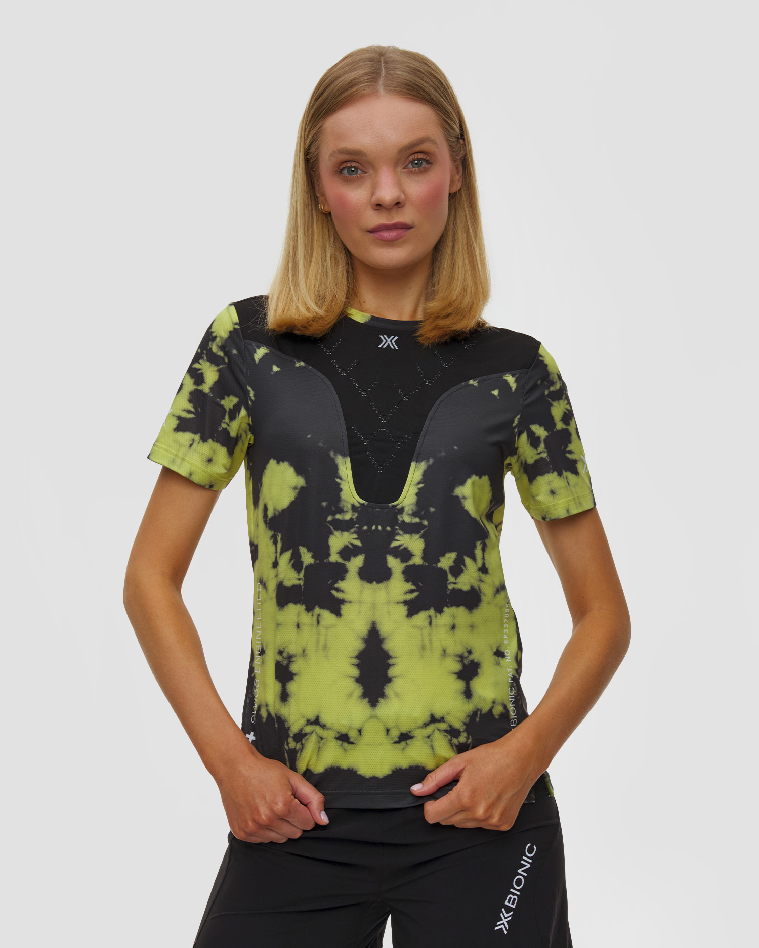Dámske bežecké tričko X-Bionic Corefusion Run Shirt, Farba-Vzor: Print,Żółty,Czarny