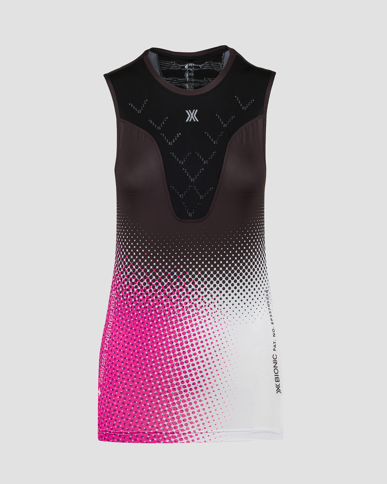 Singlet biegowy unisex X-Bionic Corefusion Run Tank czarno-różowo-biały