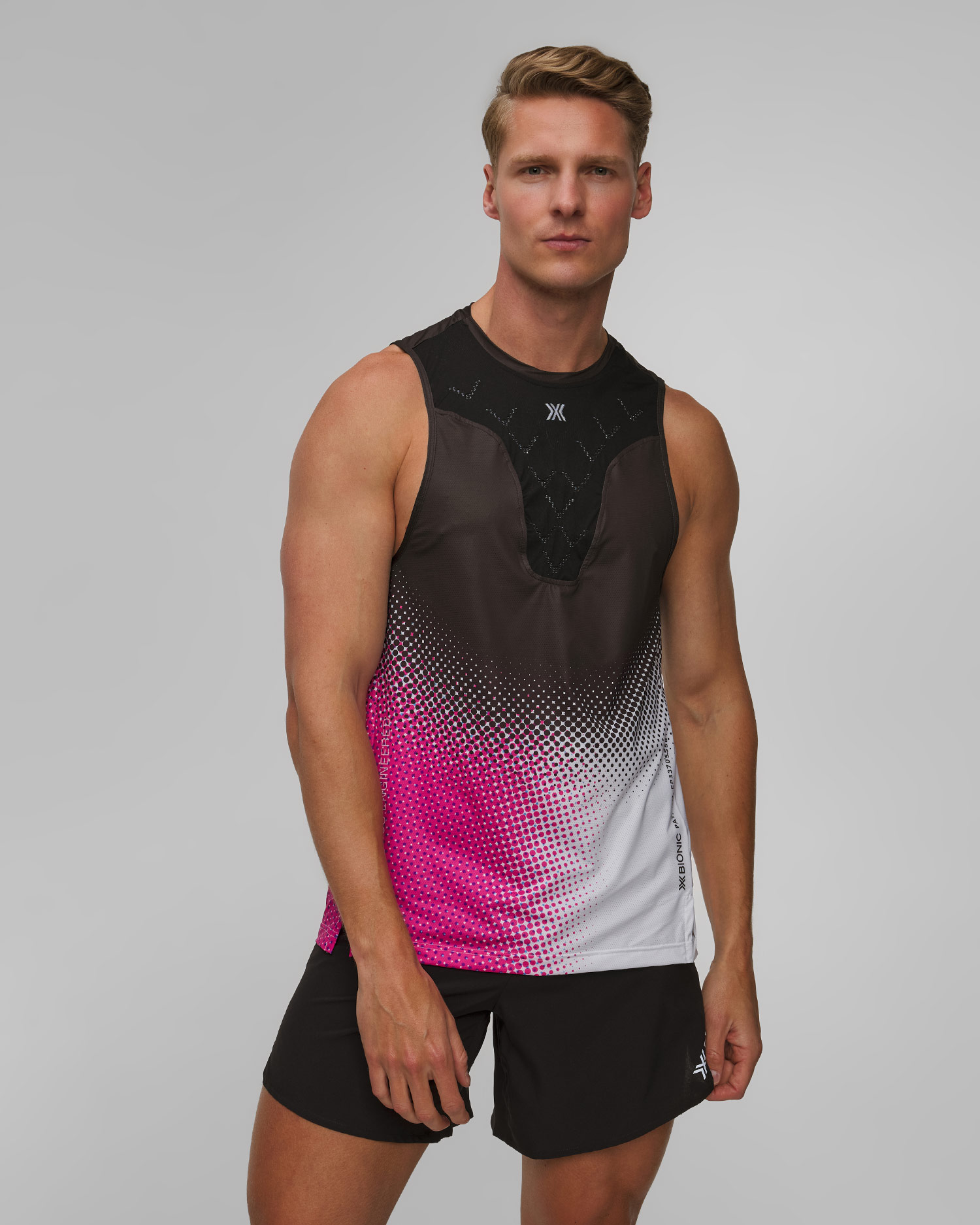 Canottiera da corsa unisex X-Bionic Corefusion Run Tank nero-rosa-bianco