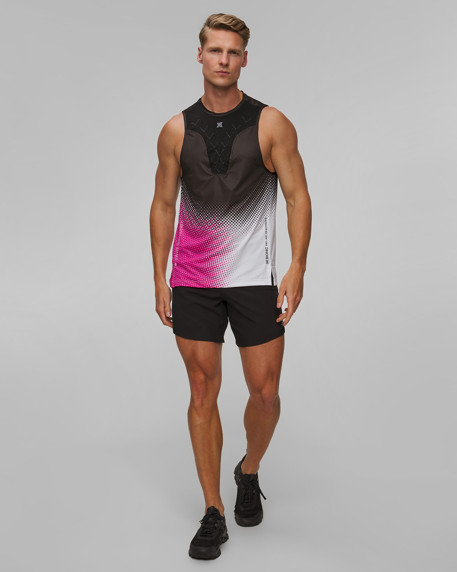 Singlet biegowy unisex X-Bionic Corefusion Run Tank czarno-różowo-biały