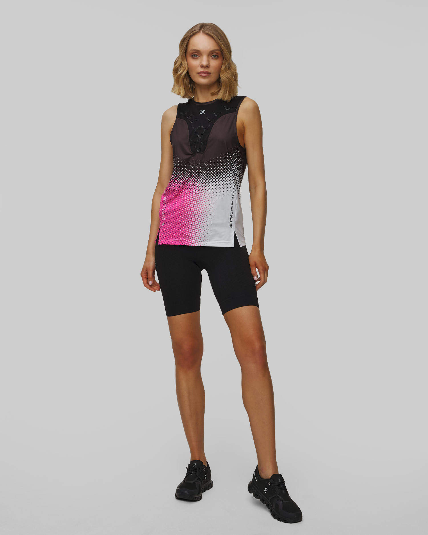 Canottiera da corsa unisex X-Bionic Corefusion Run Tank nero-rosa-bianco