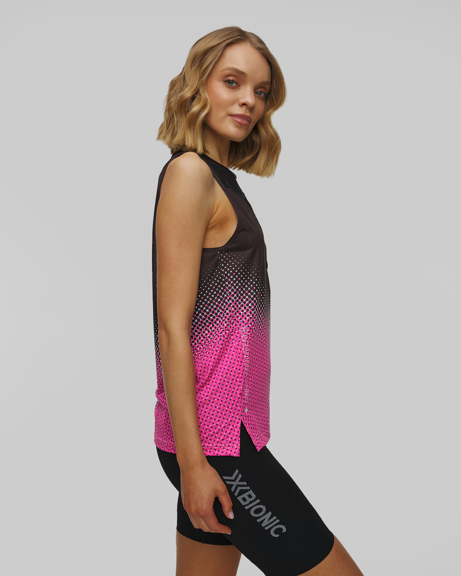 Singlet biegowy unisex X-Bionic Corefusion Run Tank czarno-różowo-biały