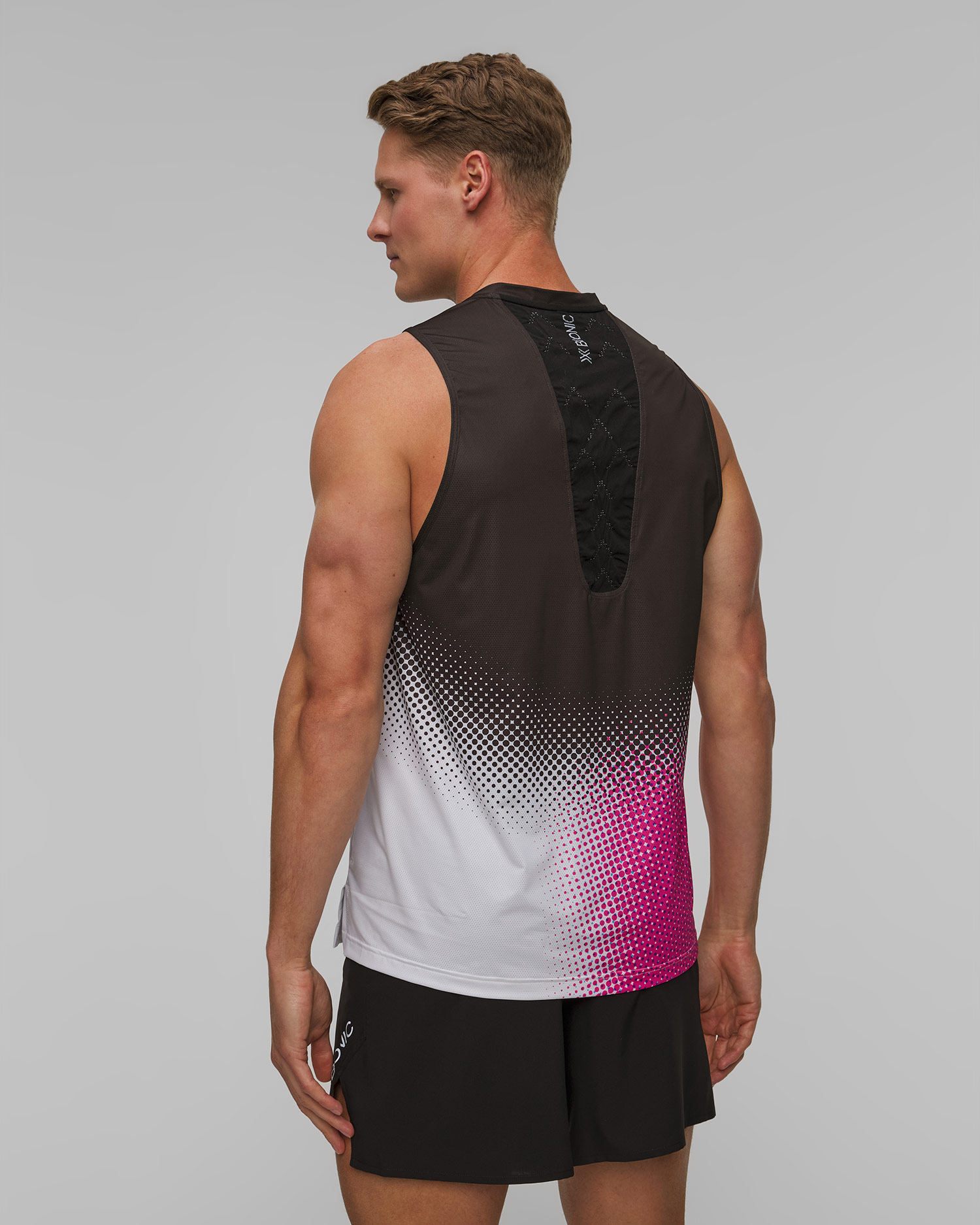 Singlet biegowy unisex X-Bionic Corefusion Run Tank czarno-różowo-biały