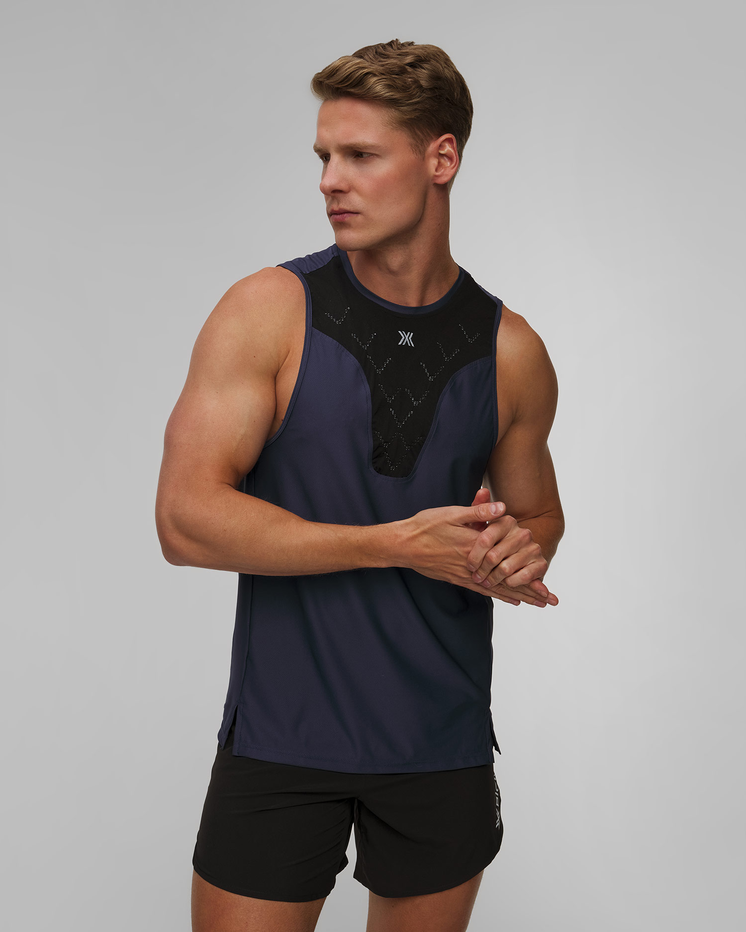 Canottiera da corsa unisex X-Bionic Corefusion Run Tank blu scuro-nero