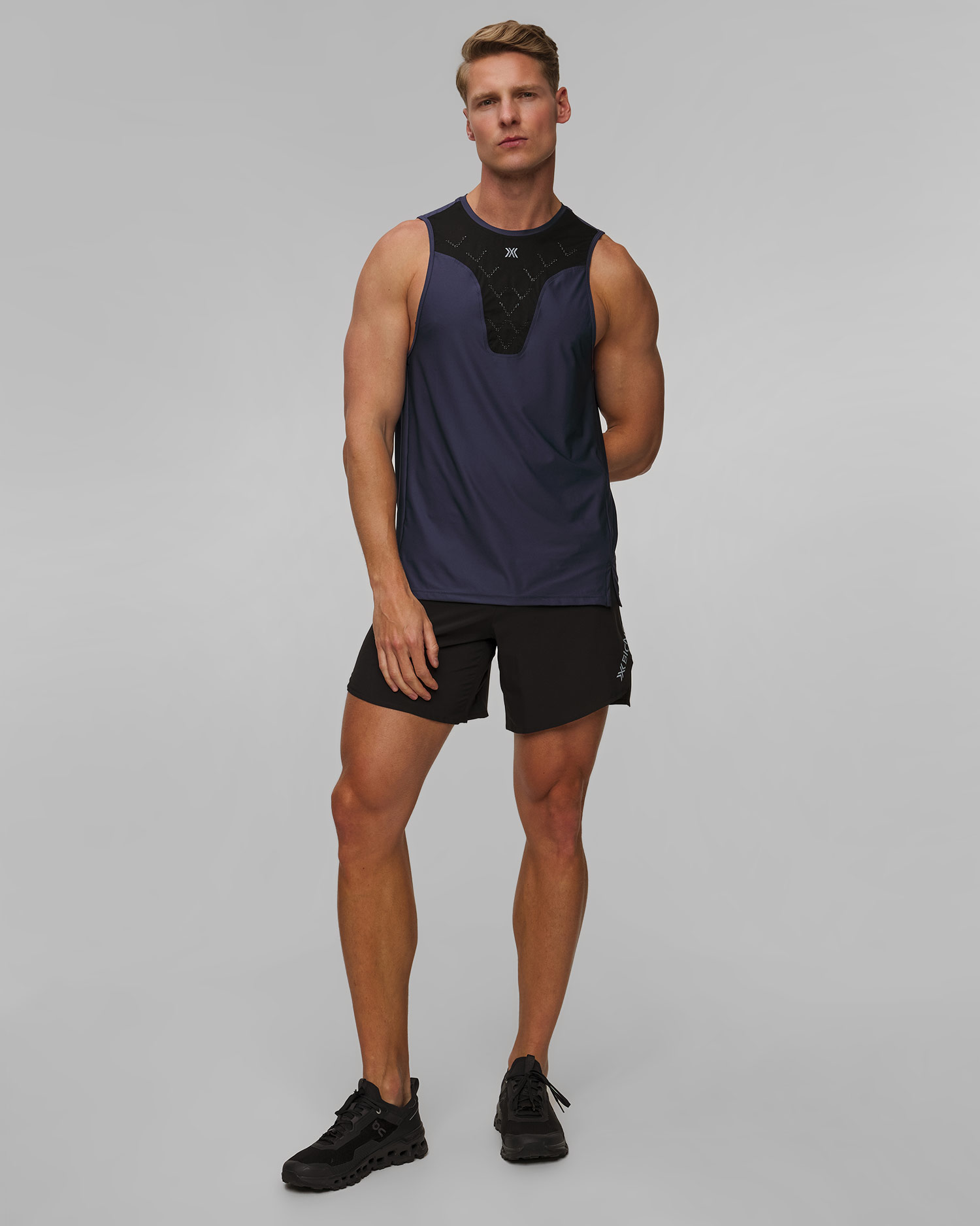 Canottiera da corsa unisex X-Bionic Corefusion Run Tank blu scuro-nero